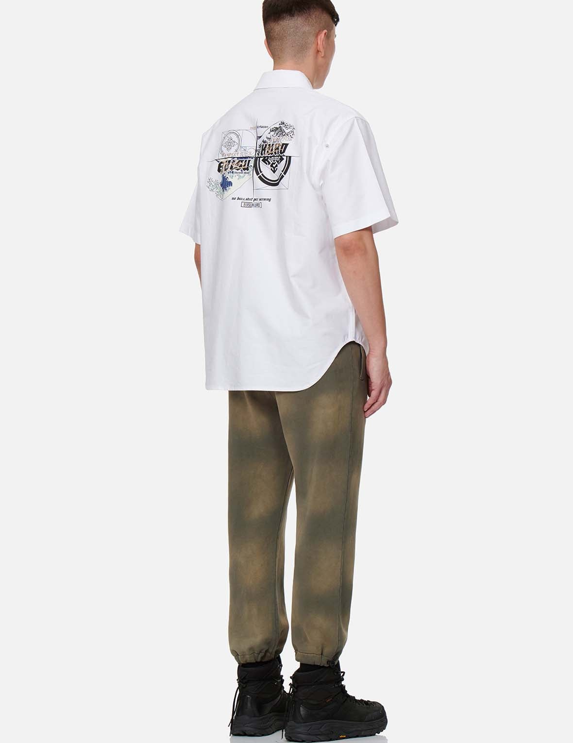 Brushed Seagull Print Garment-dyed Sweatpants - 5