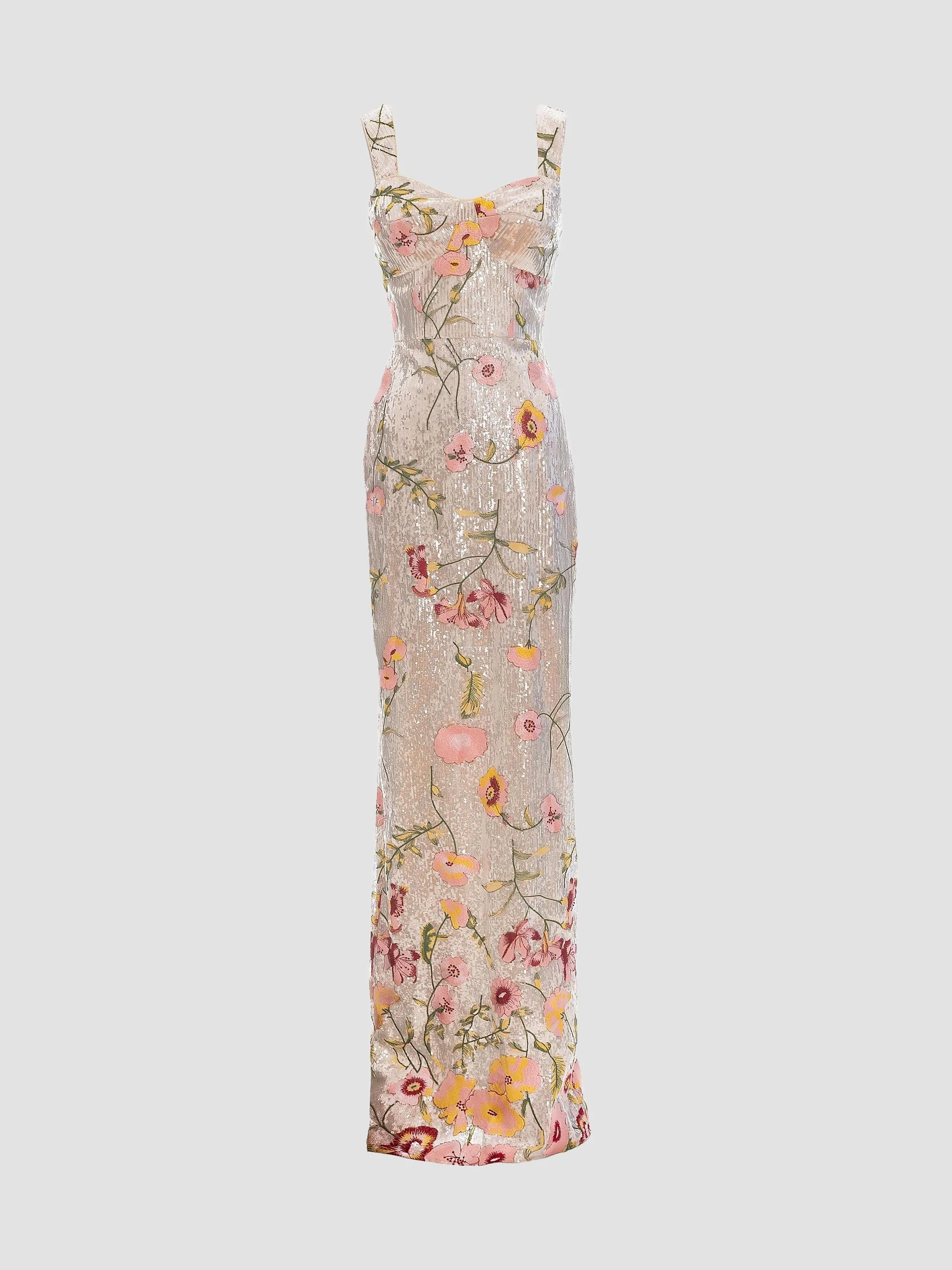 Women's Reese Embroidered Floral Gown - Champagne Multi - 1