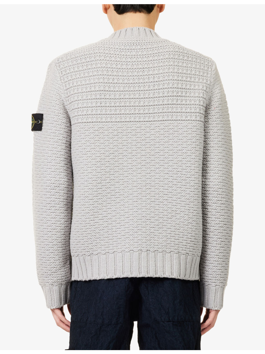 Logo-Patch Textured Wool-Knit Jumper - 4