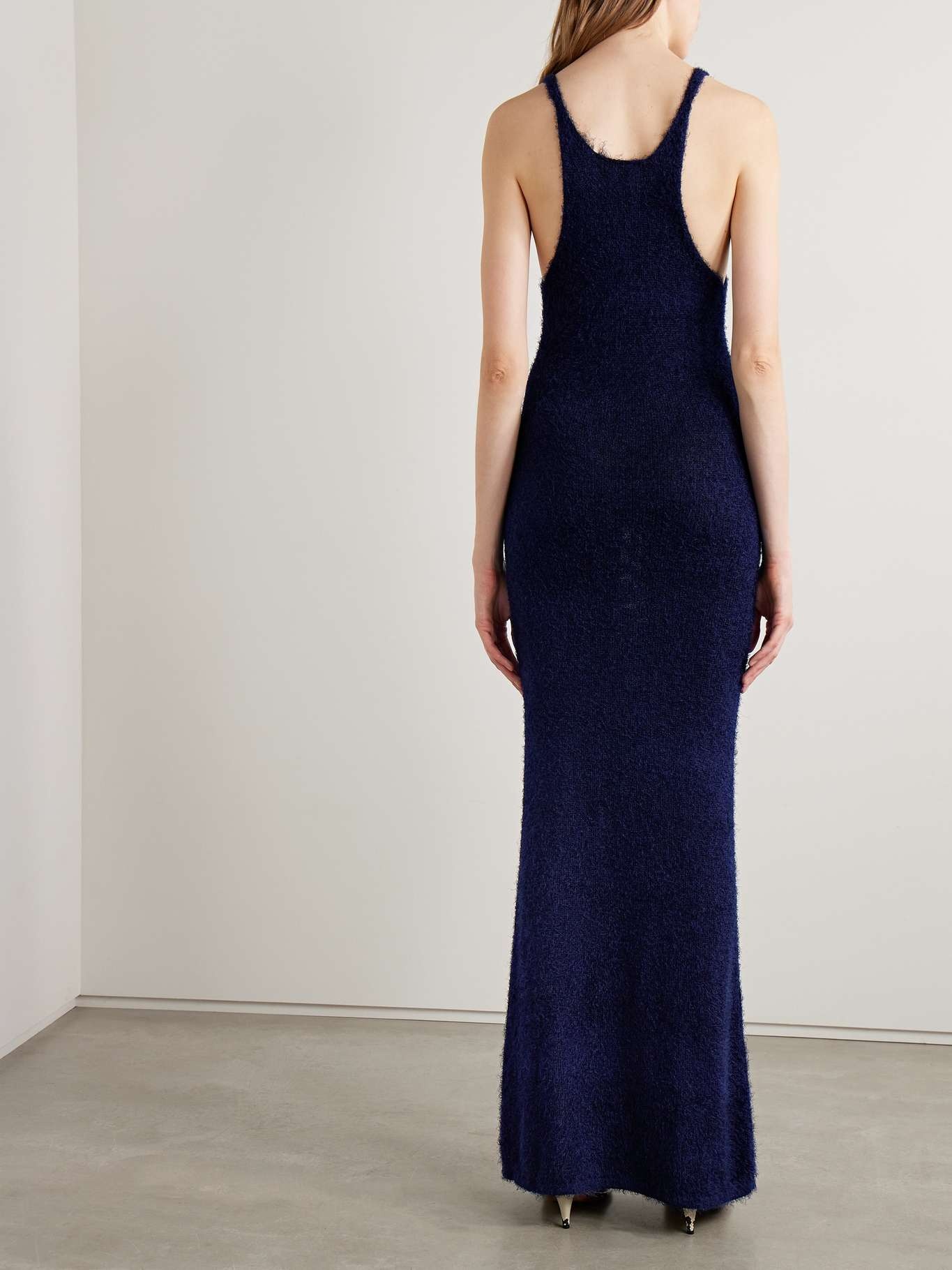 Jaime brushed silk and cashmere-blend maxi dress - 6