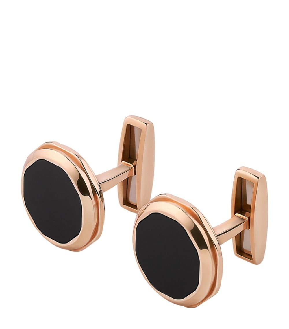 Rose Gold and Onyx Octo Cufflinks - 2