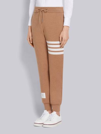 Thom Browne Camel Knitted Double Face Cashmere 4-Bar Sweatpants outlook