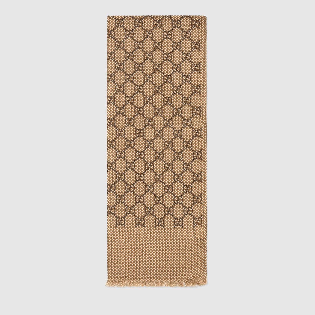 GG damier wool silk stole - 1