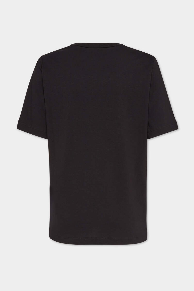 GLITTERING LOGO WIDE NECK EASY FIT T-SHIRT - 2