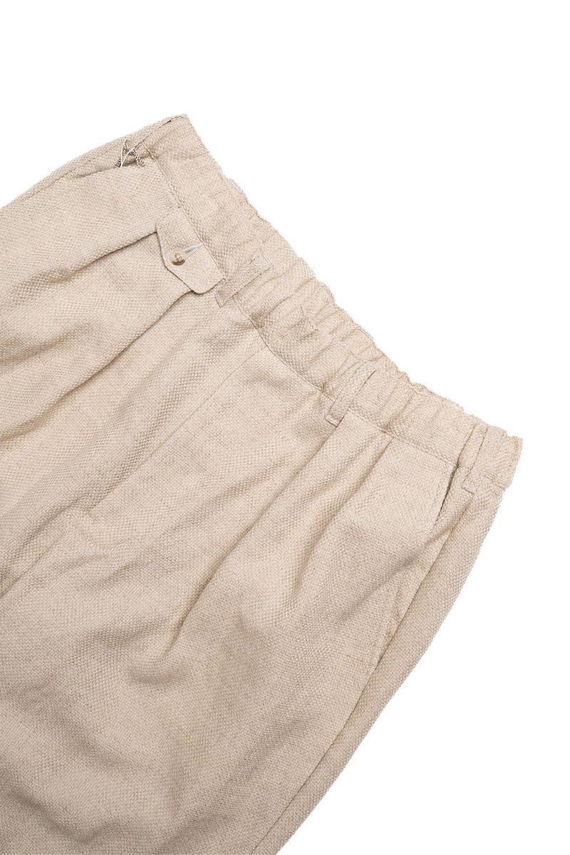 BEAMS PLUS 2 Pleats Relax Trousers Cotton Linen - Off White outlook