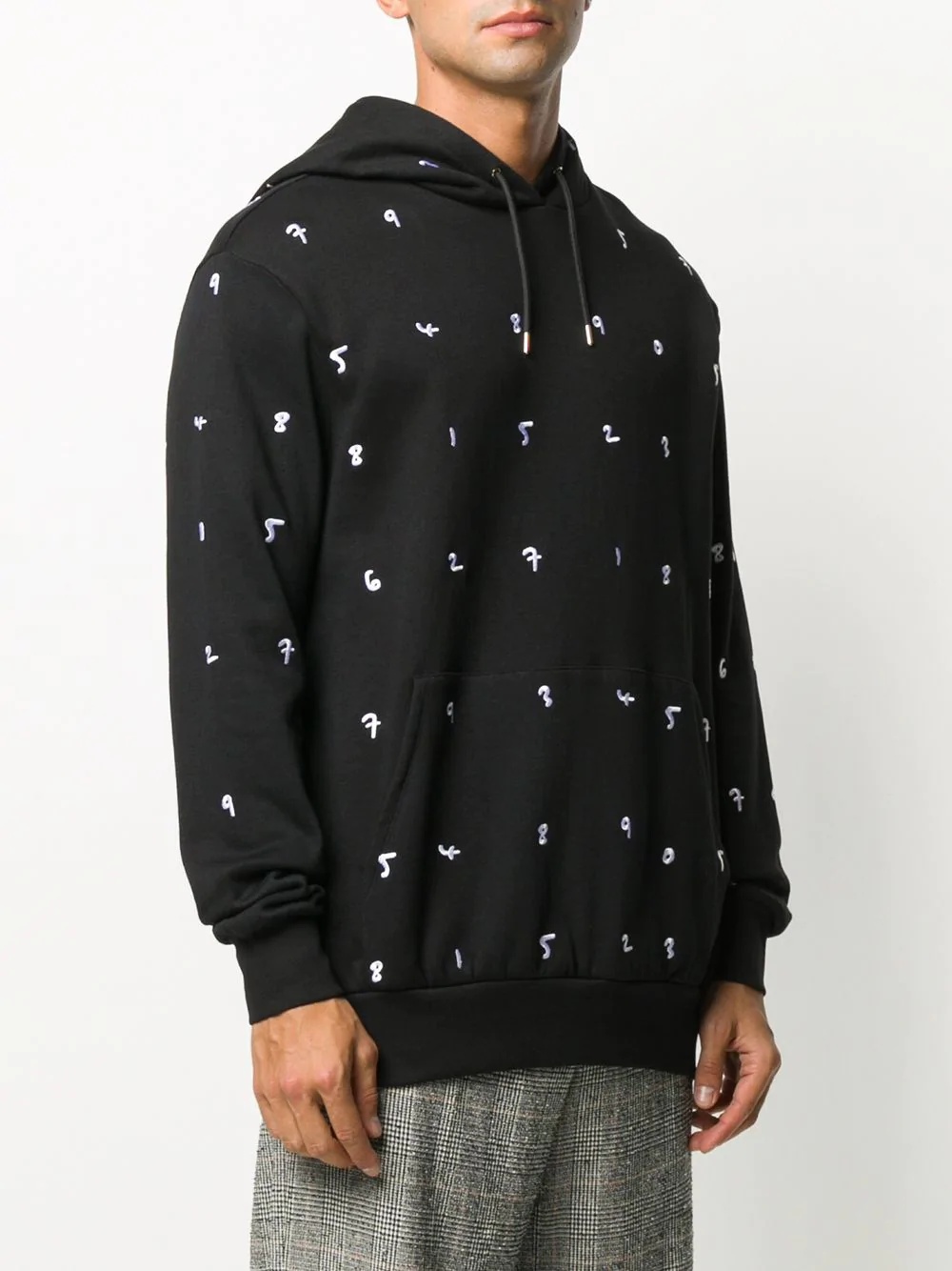 embroidered numbers hoodie - 3