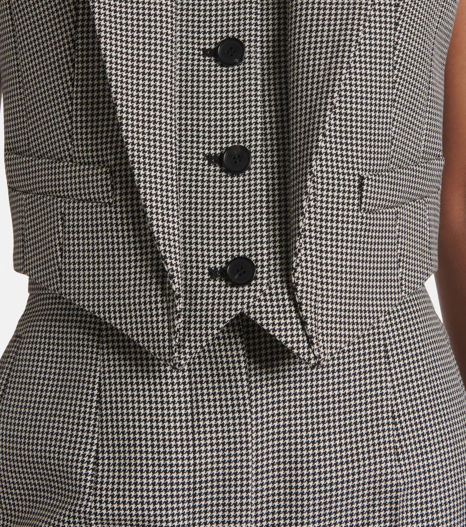 Houndstooth wool and mohair vest - 5