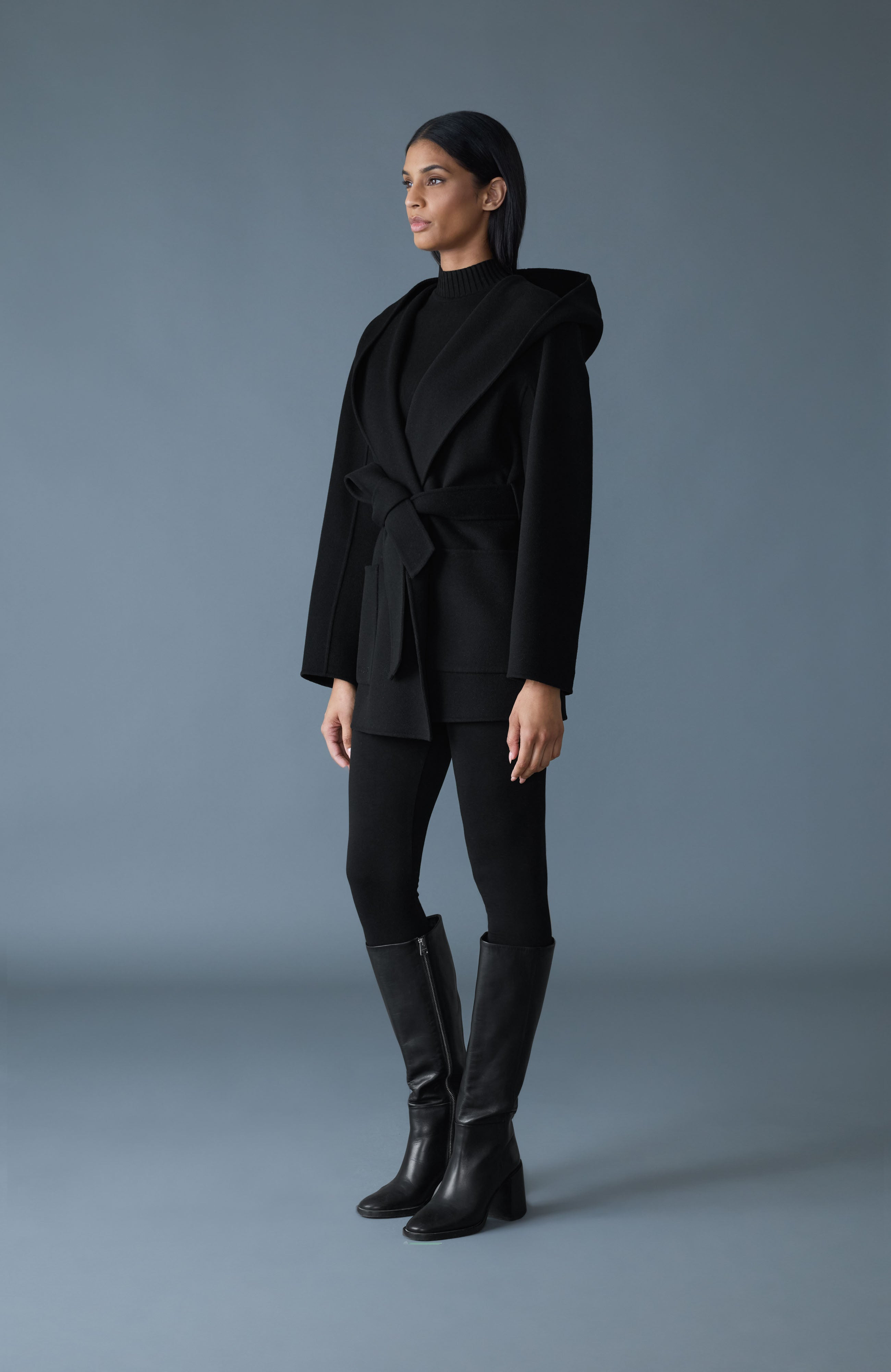 PAYA Wool Wrap Coat With Sash Belt - 3