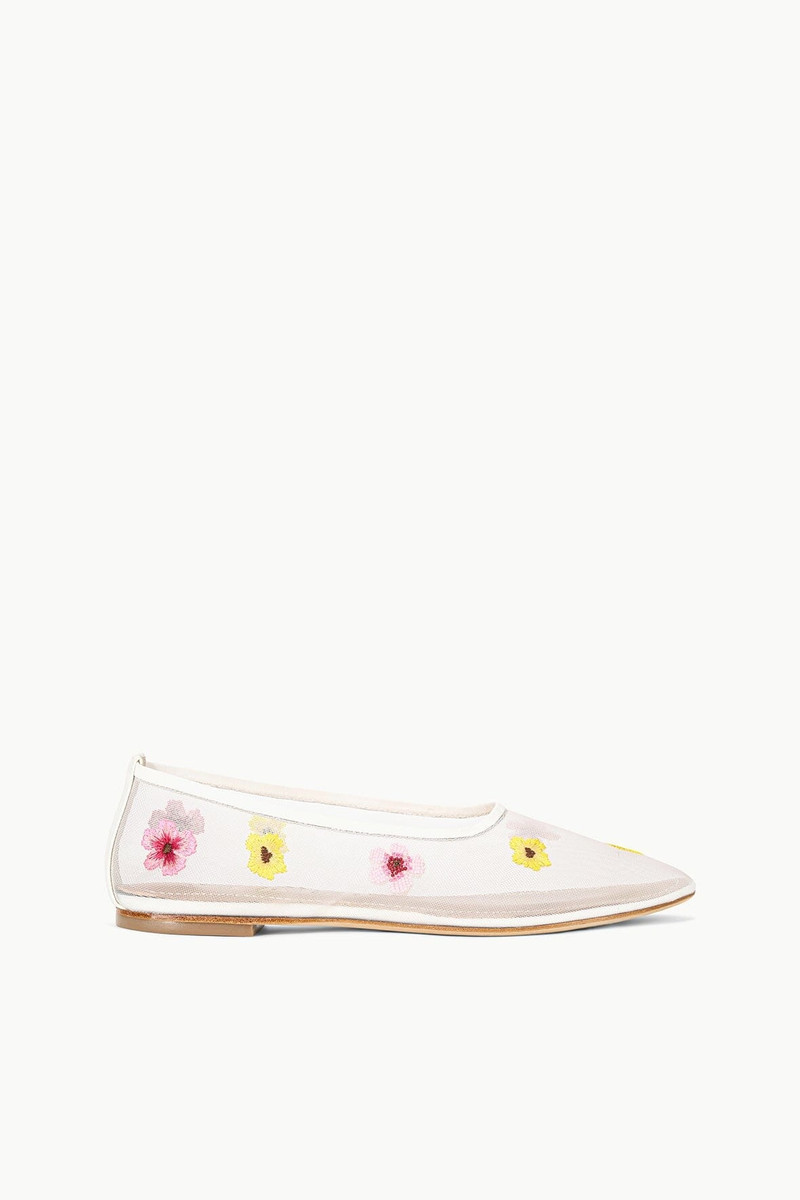 STAUD ALBA BALLET FLAT BLOSSOM FLORAL MESH - 1