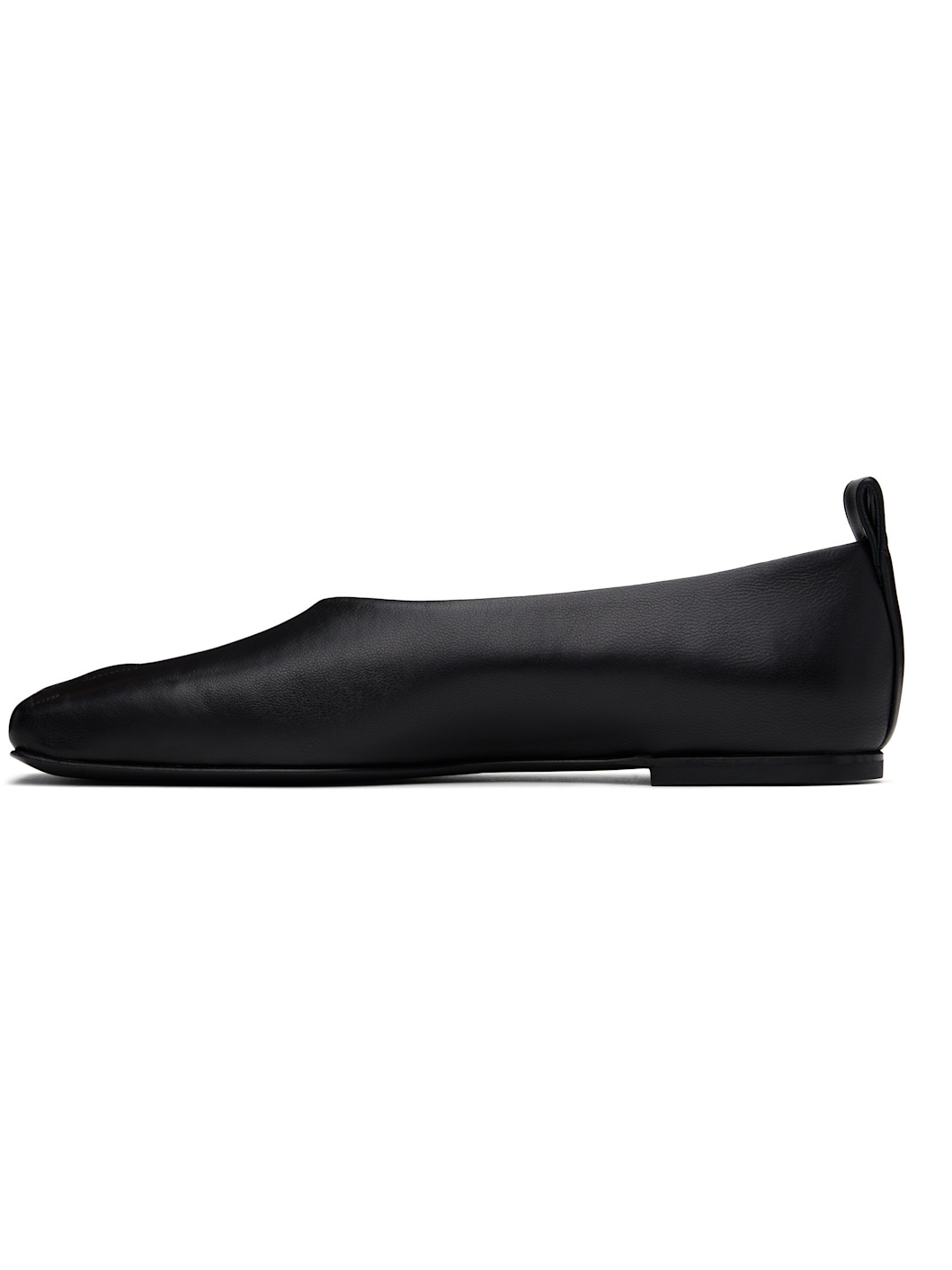 Black Minimal Leather Loafers - 3