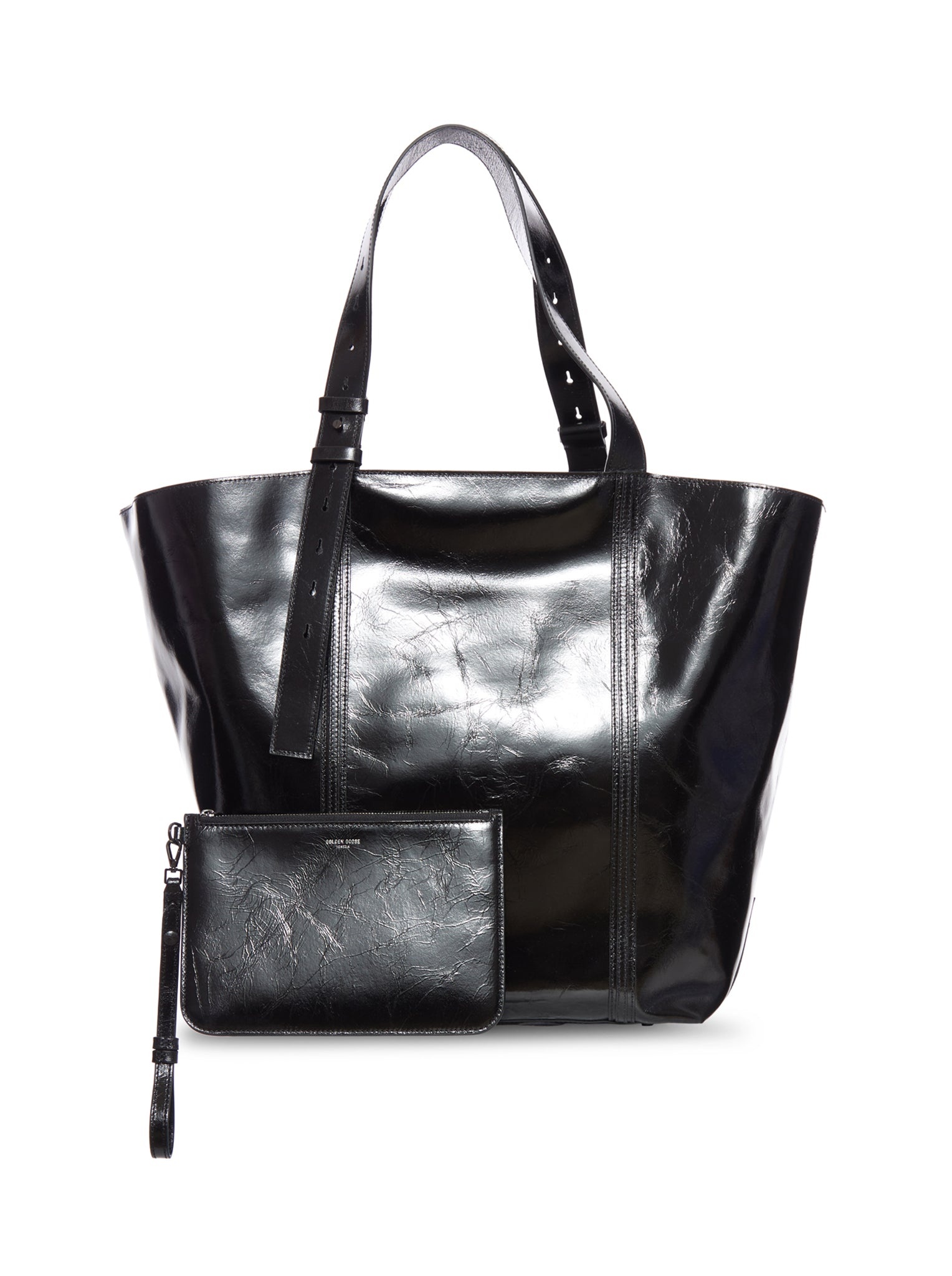 SHINY LEATHER TOTE BAG - 4