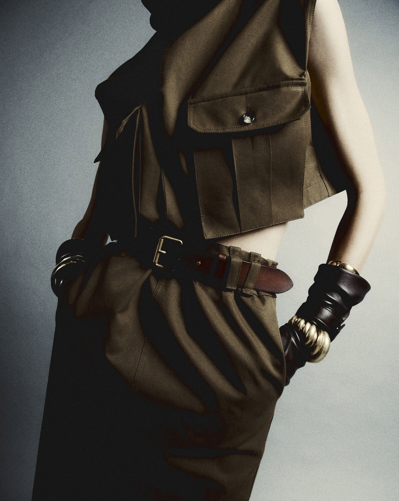 SAINT LAURENT cut-out dress in cotton twill - 791990Y3A992028 | REVERSIBLE