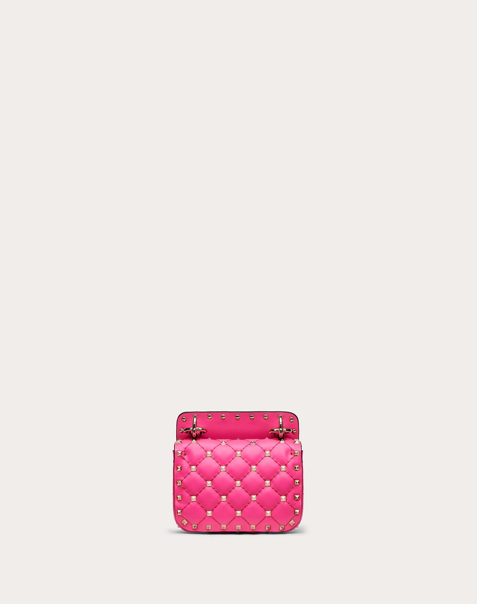 Micro Rockstud Spike fluo calfskin leather bag - 3