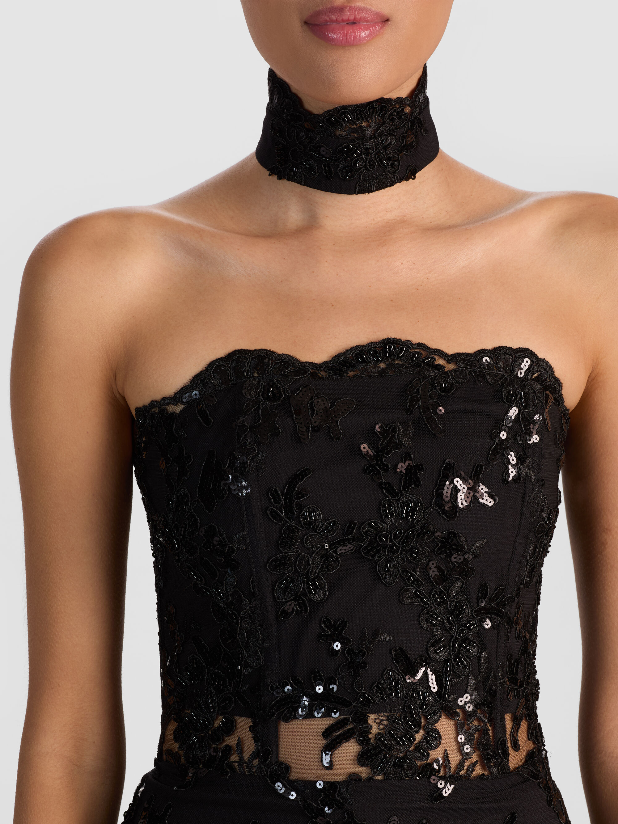 GEORGIE EMBELLISHED LACE MINI DRESS - 3