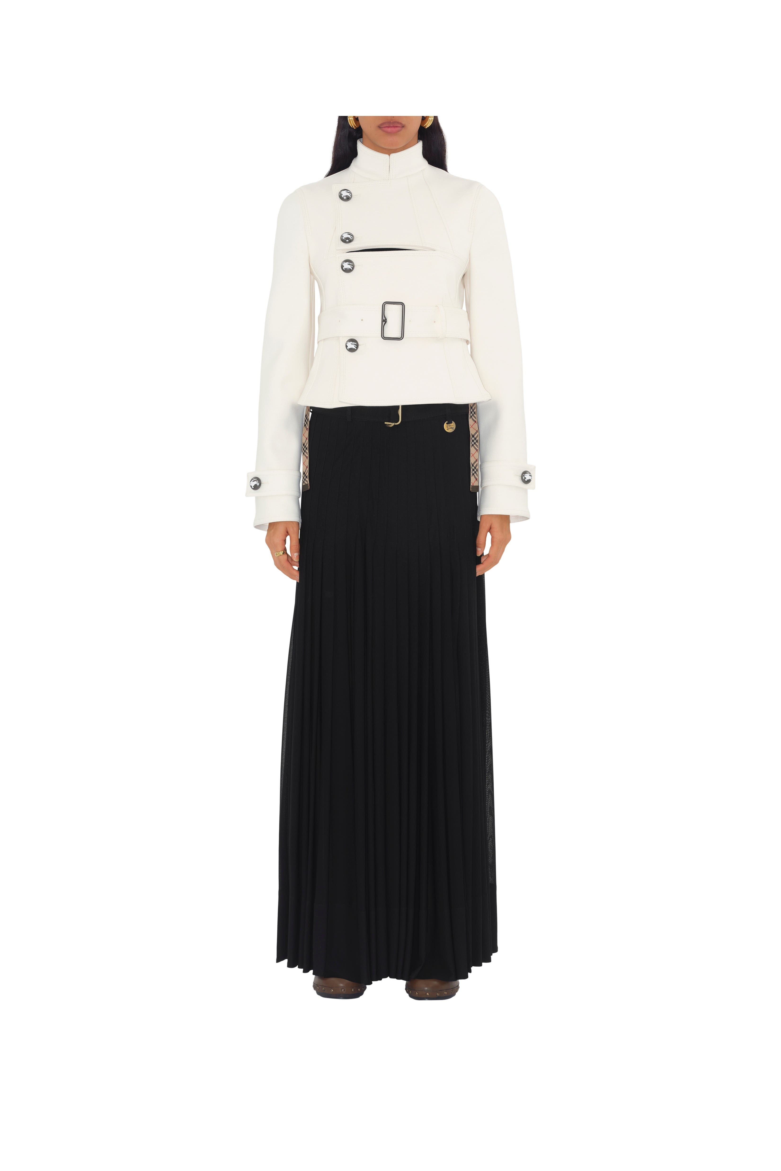 burberry Stretch Cotton Blend Tailored Jacket in Off White at Nordstrom - 3
