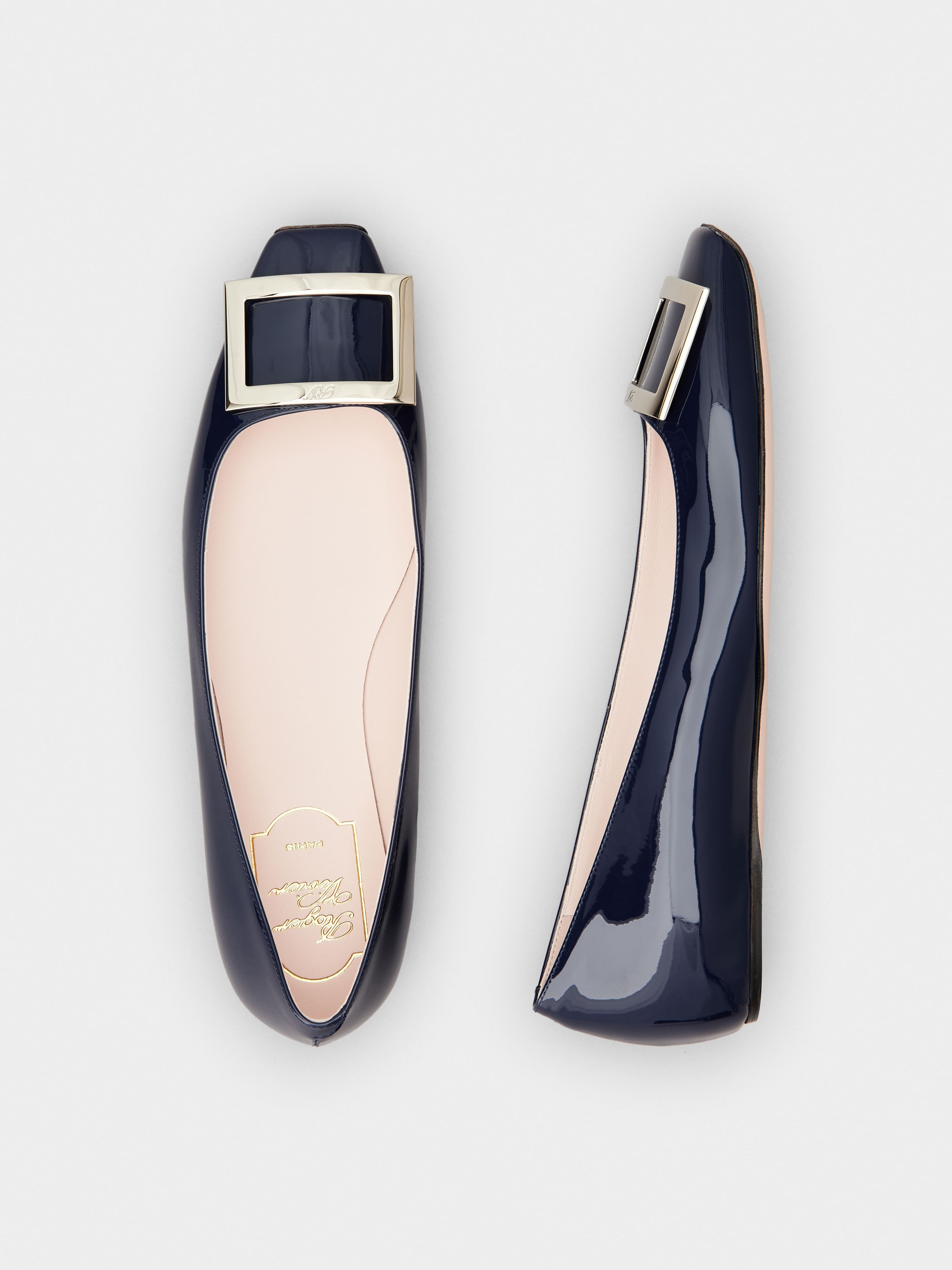 Trompette Metal Buckle Ballerinas in Patent Leather - 4