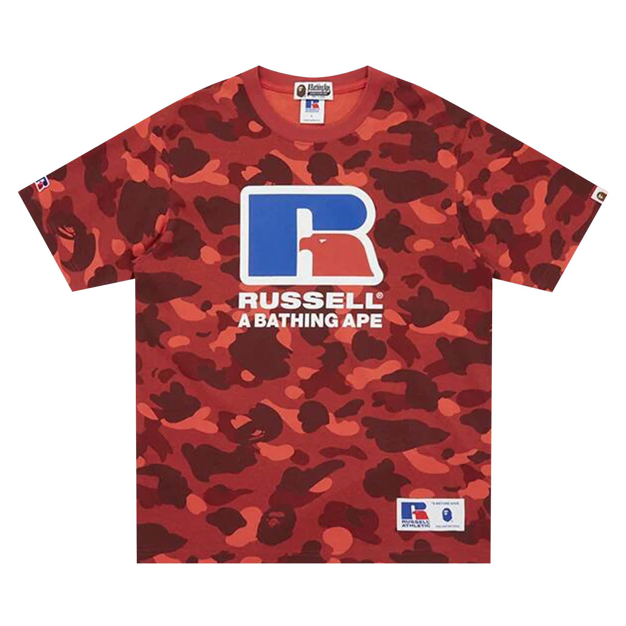 BAPE x Russell Athletic Color Camo Tee 'Red' - 1