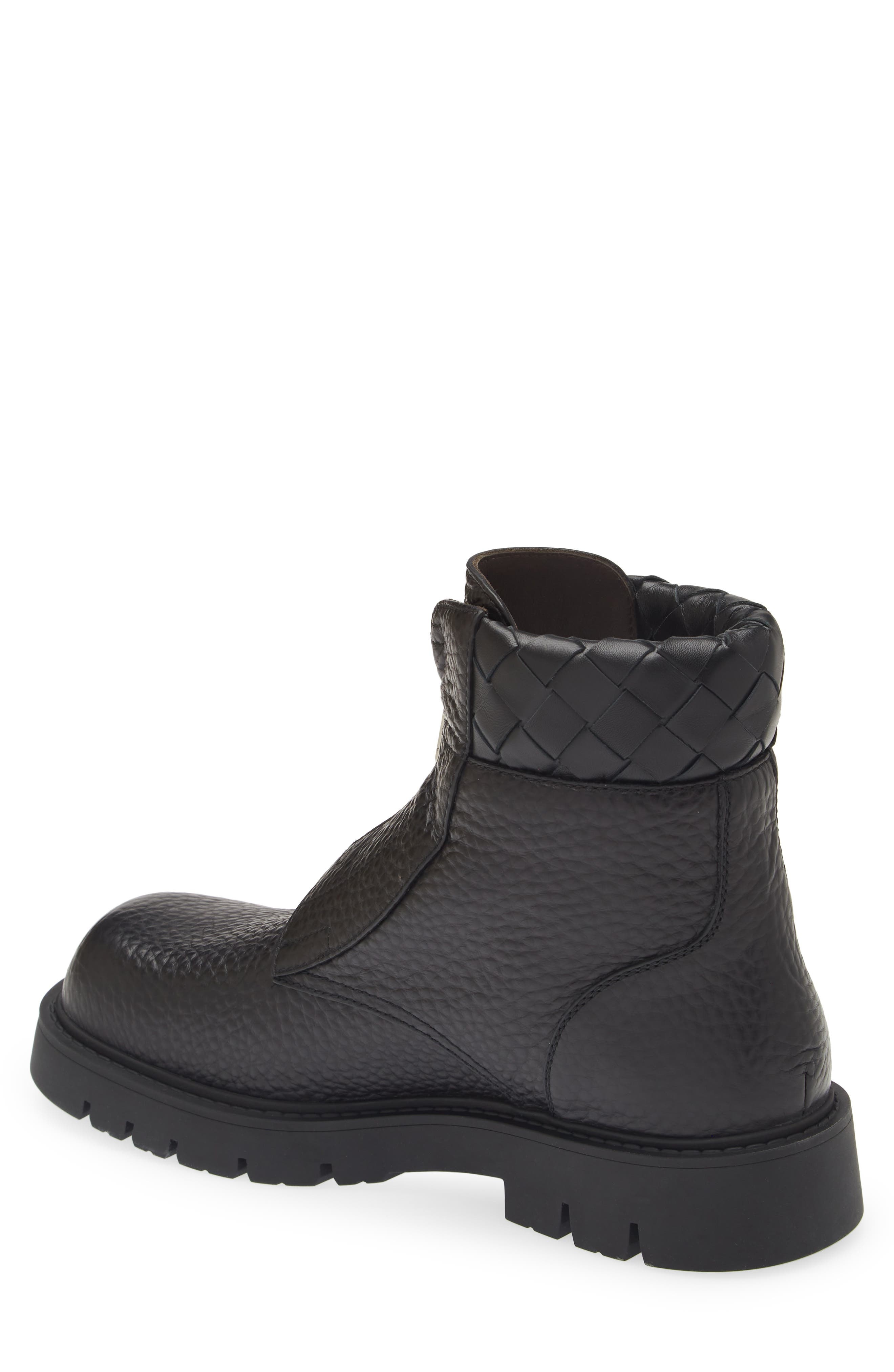 Bottega Veneta Haddock Lug Sole Boot in 1001 Black/Black at Nordstrom - 2