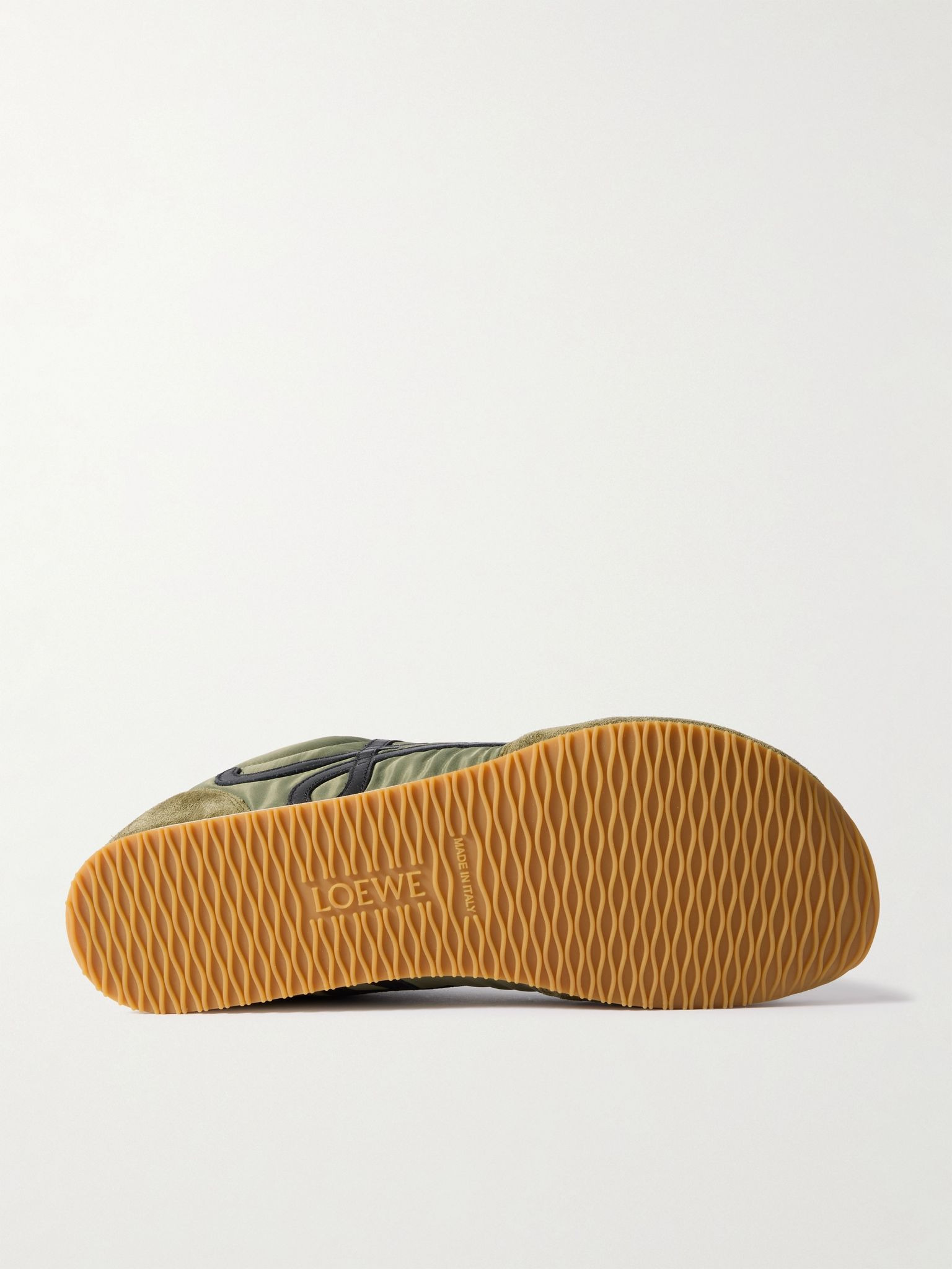 Ballet Runner 2.0 Logo-Appliquéd Shell, Suede and Leather Sneakers Green - 3
