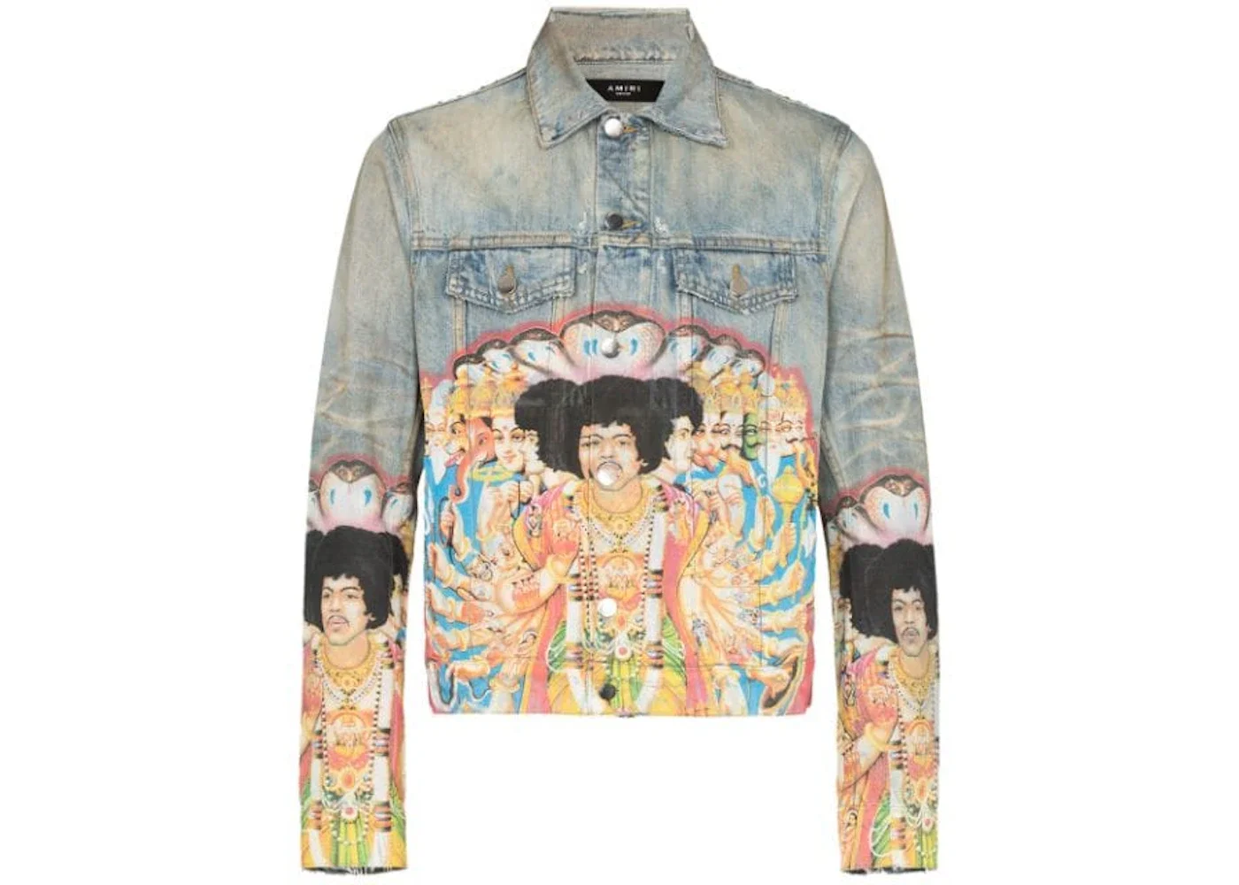 AMIRI Jimi Hendrix Denim Trucker Jacket Bone Indigo - 1