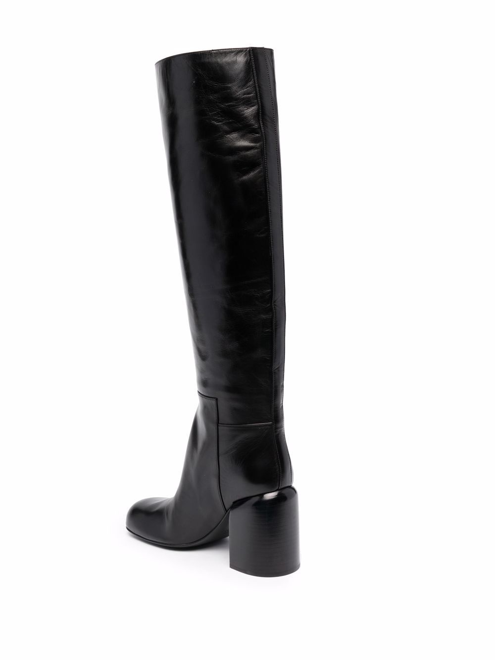 knee-length high-heel leather boots - 3