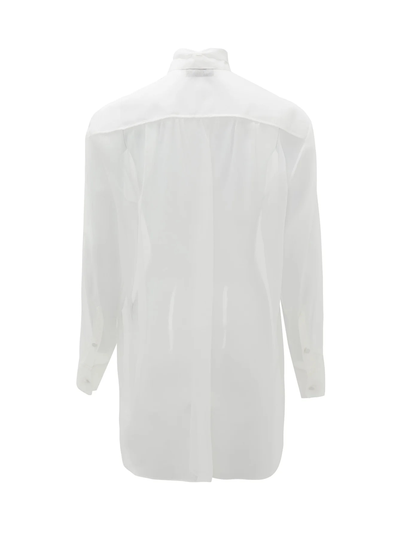 Tie-neck bib-front silk-organza blouse - 4