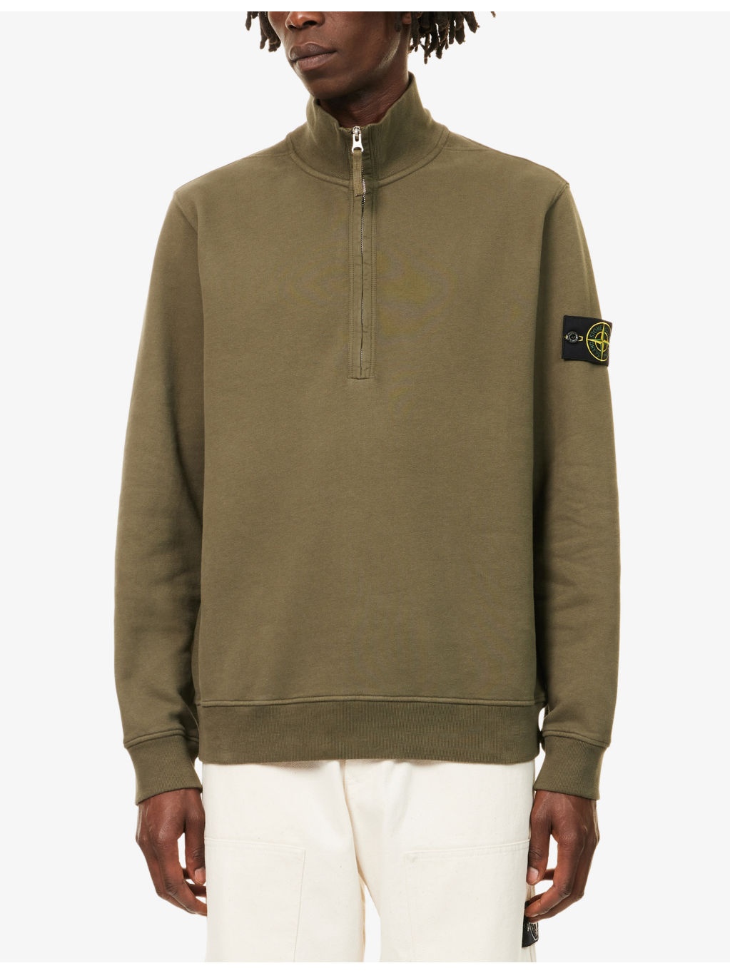 Logo-Patch High-Neck Cotton-Jersey Sweatshirt - 3