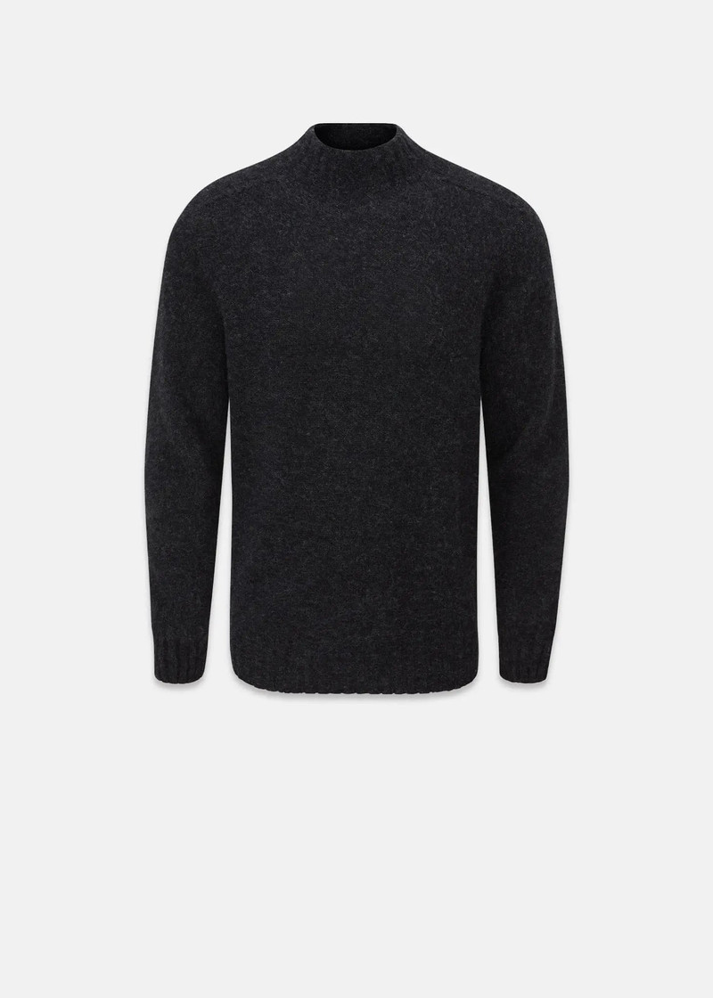 Men's Windsor Lambswool Jumper Charcoal 1