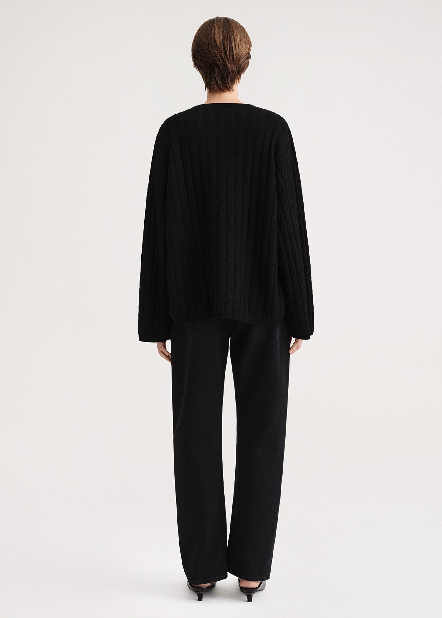 Cashmere cable knit black - 4