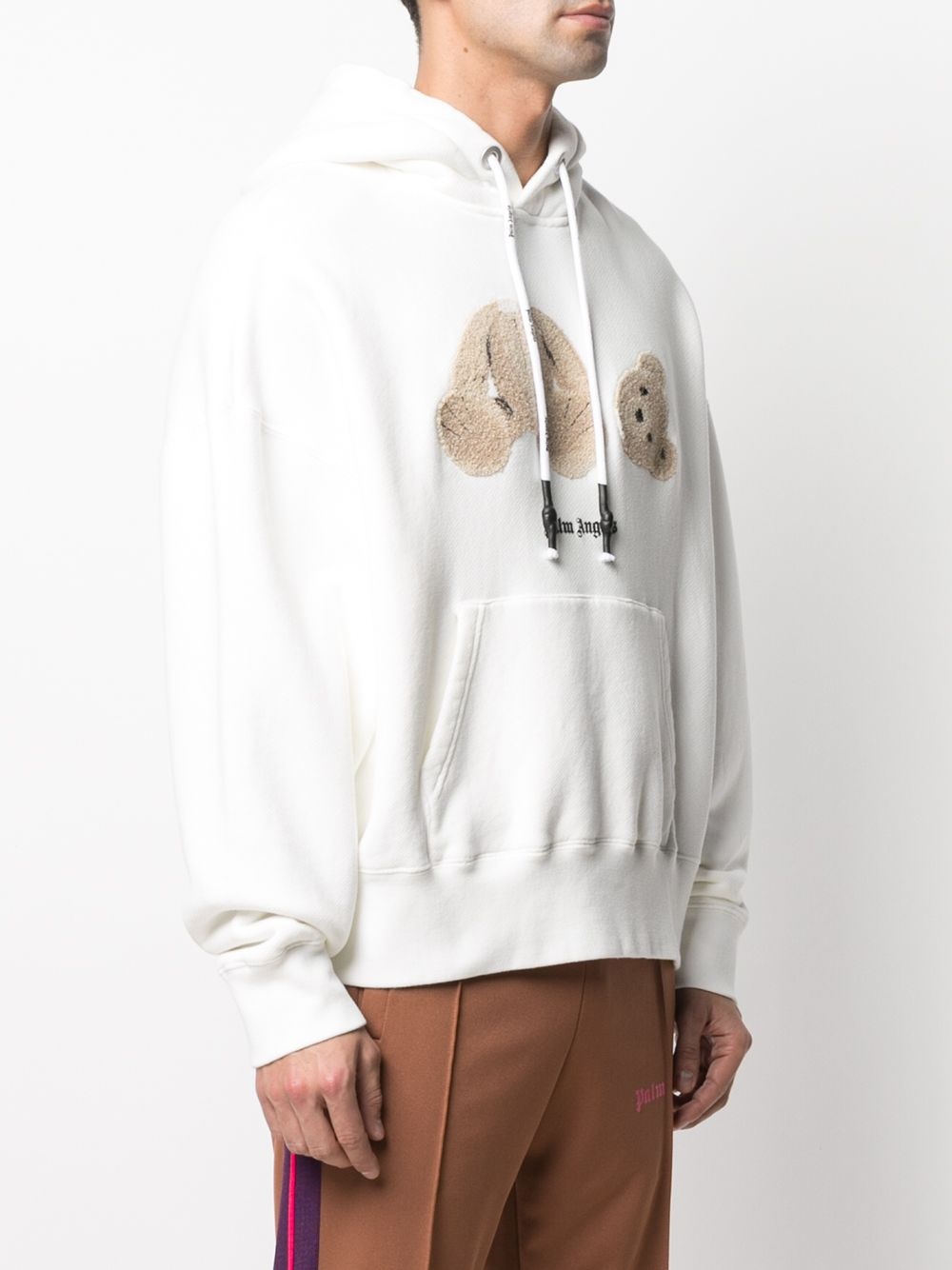 teddy print print hoodie - 3