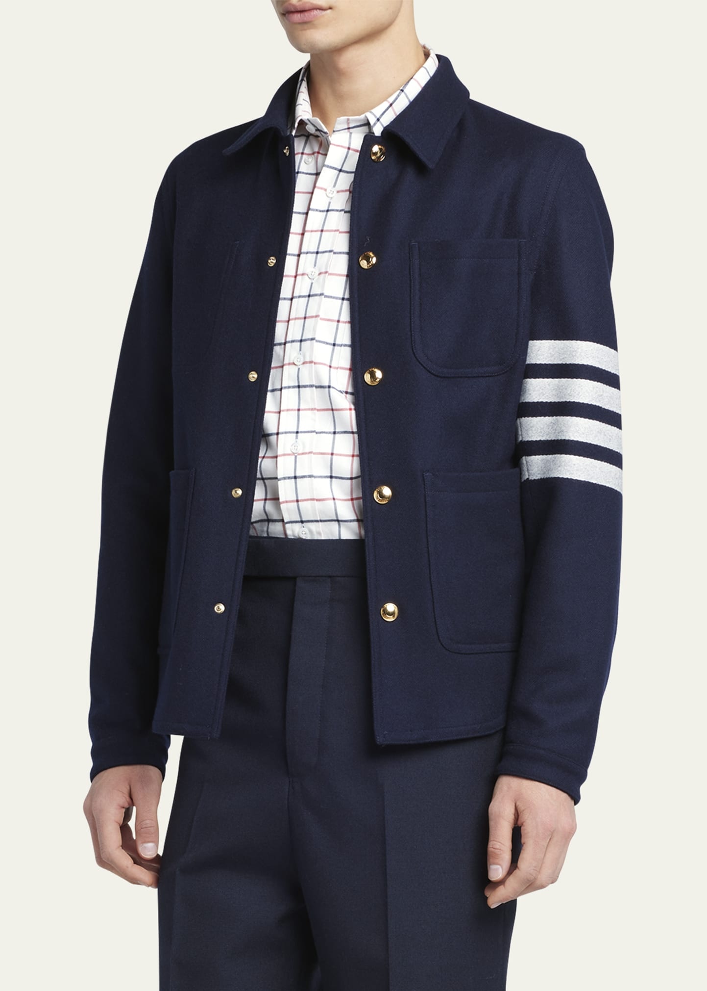 Men's Utility Patch Wool Chore Jacket - 4