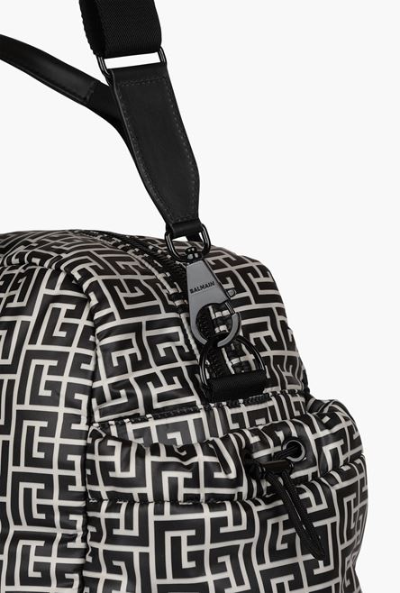 Nylon travel bag with bicolor Balmain monogram - 7