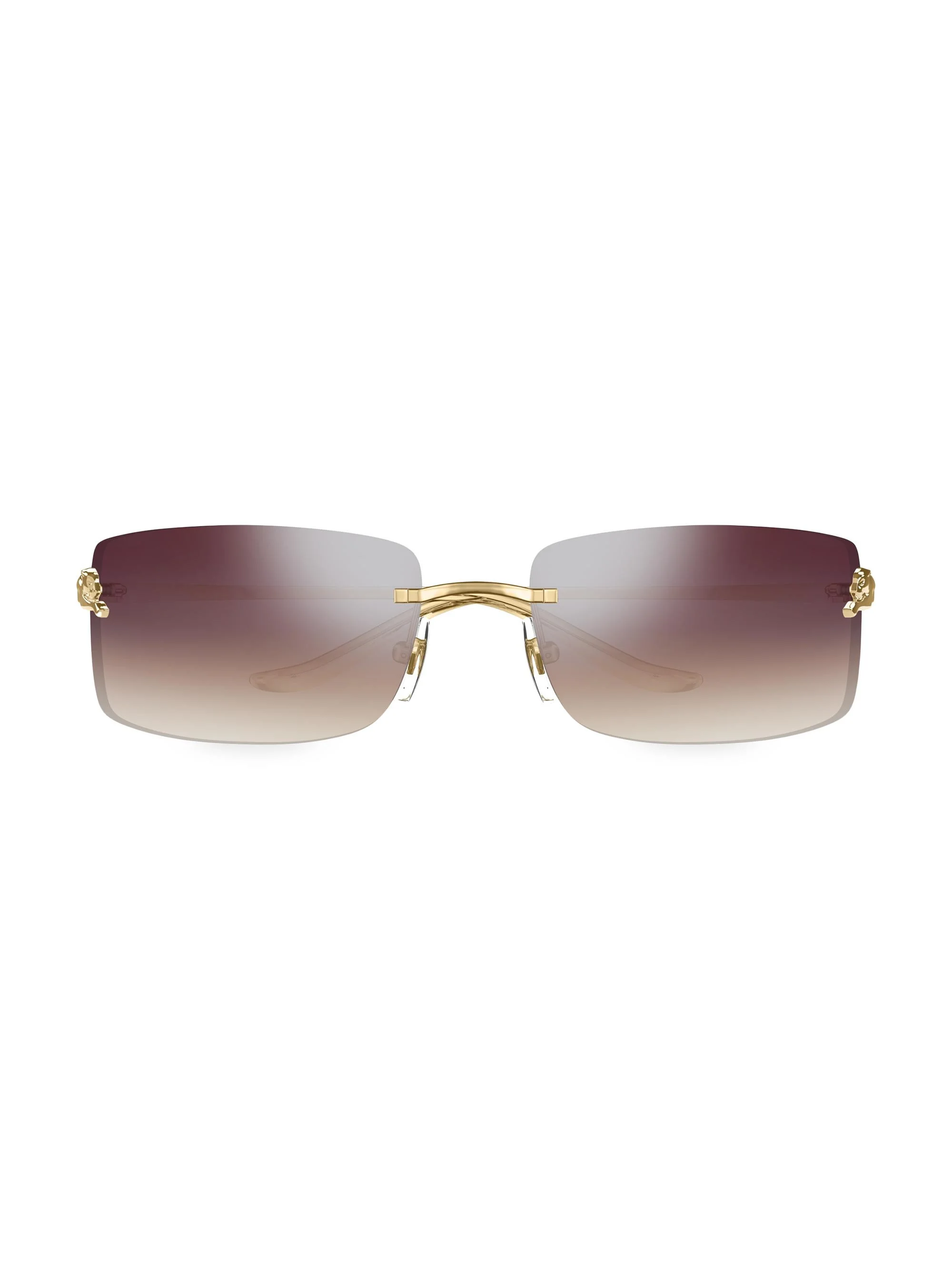 Women's Panthère Classic 71MM Rectangular Sunglasses - Gradient Burgundy Gold - 1