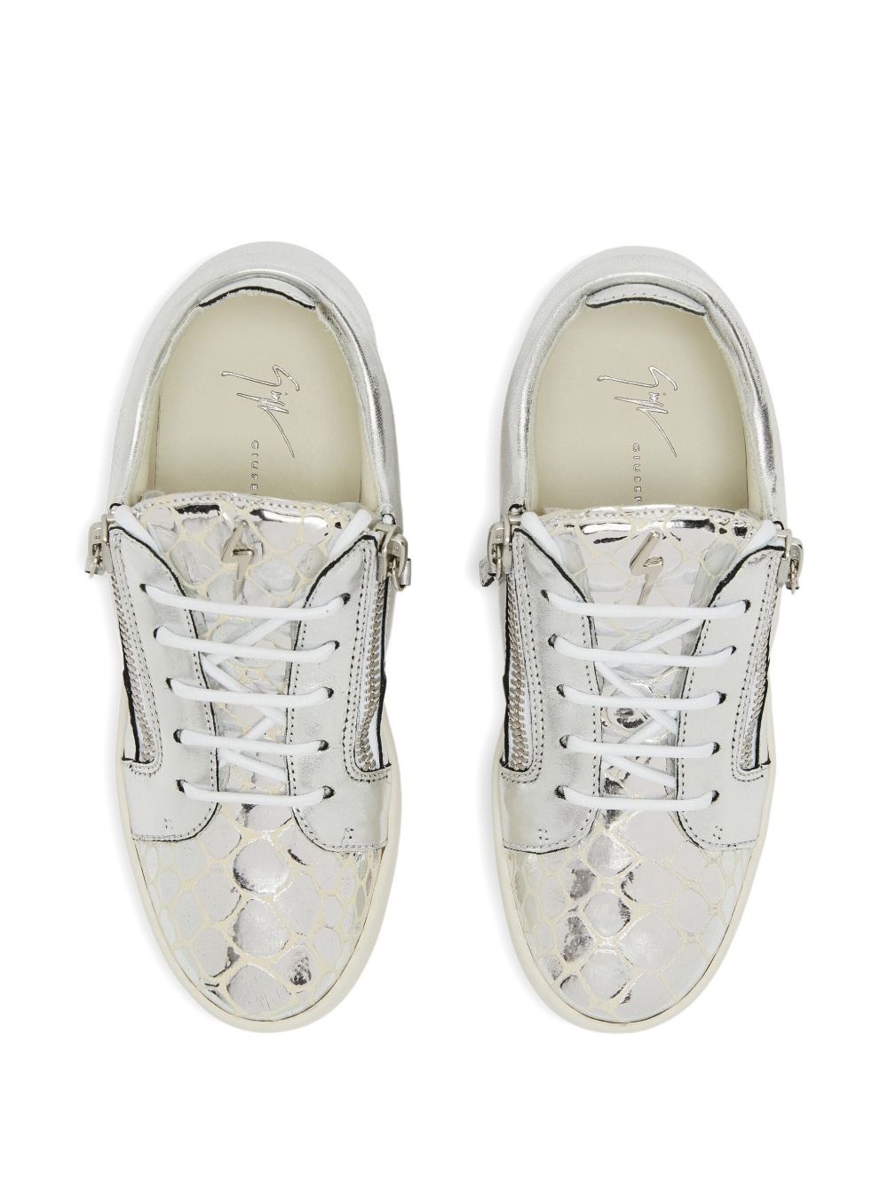 Nicki zip-detail leather sneakers - 4