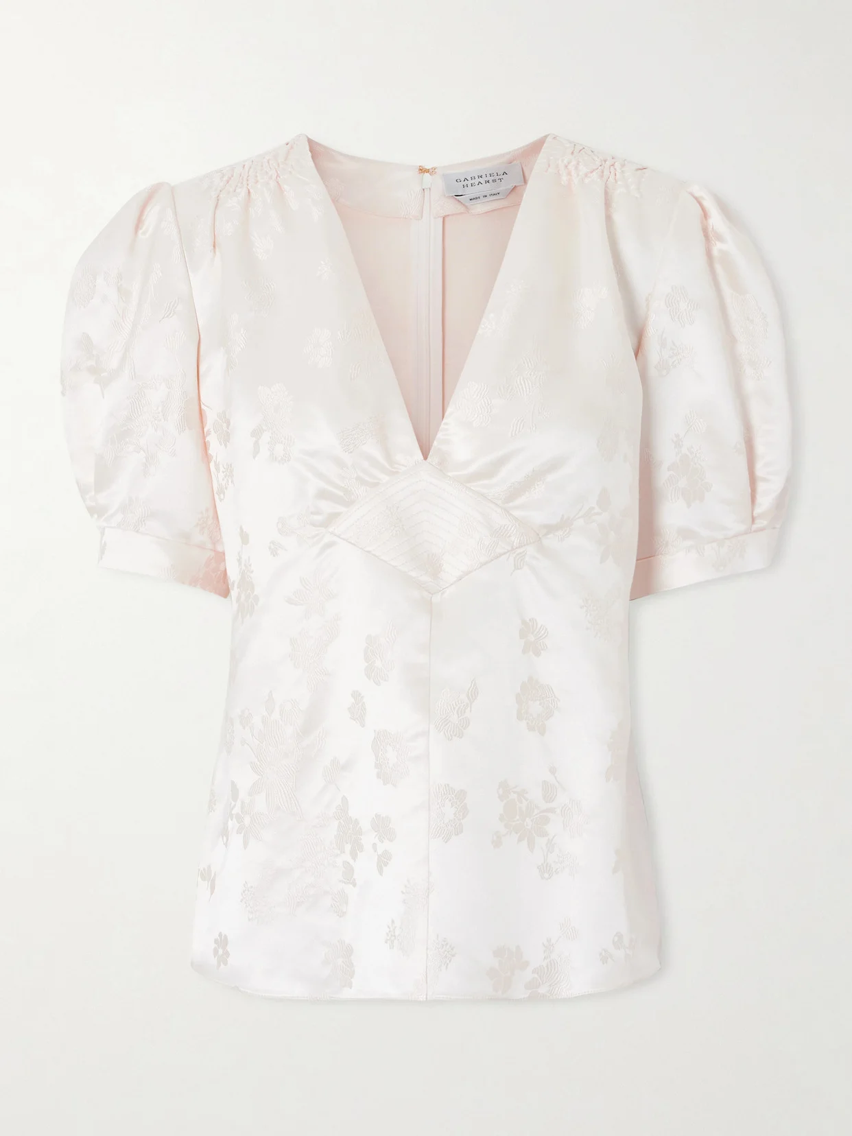 Oberon Floral-jacquard Silk-twill Blouse - 1