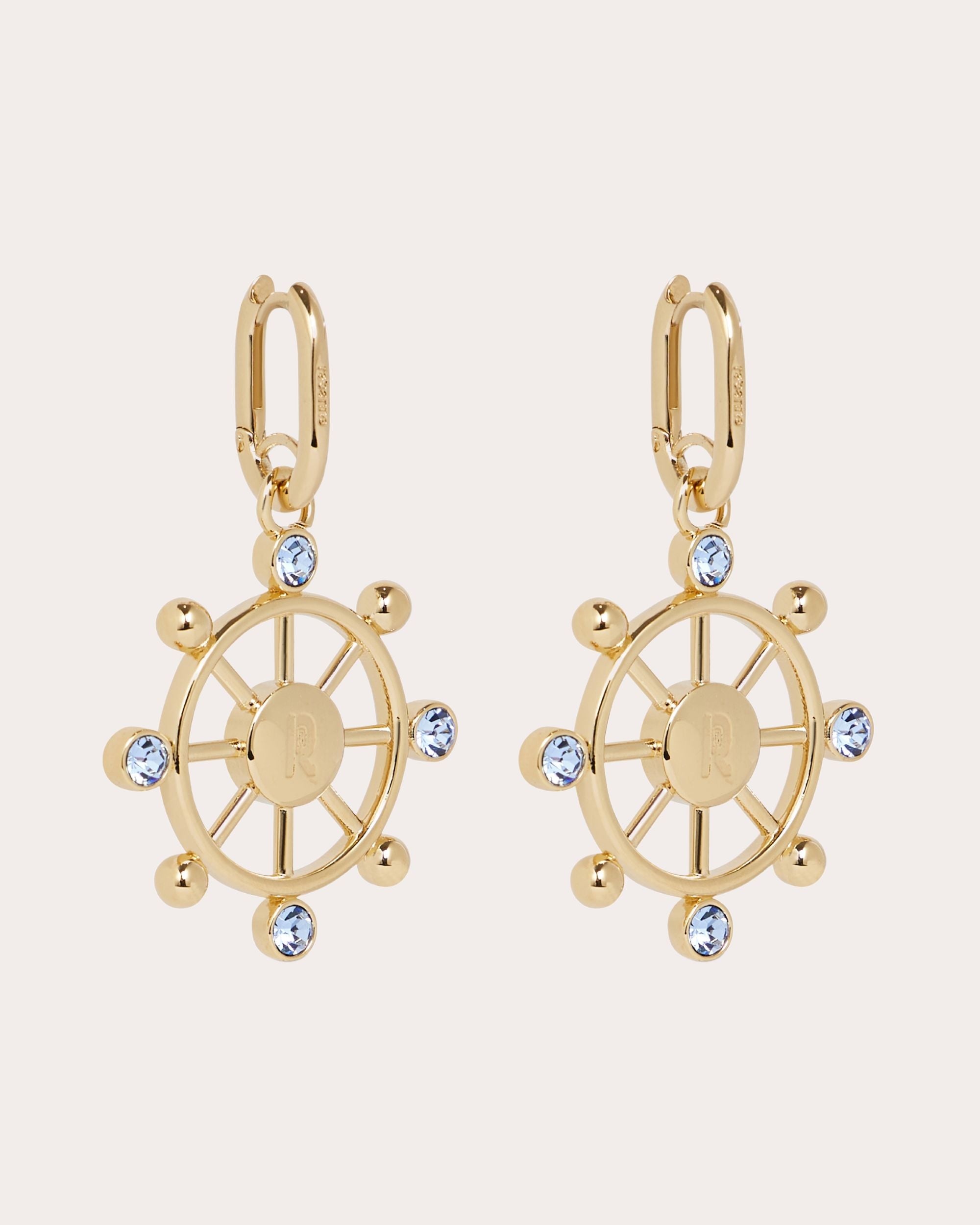 Crystal & Goldtone Rudder Drop Earrings - 3