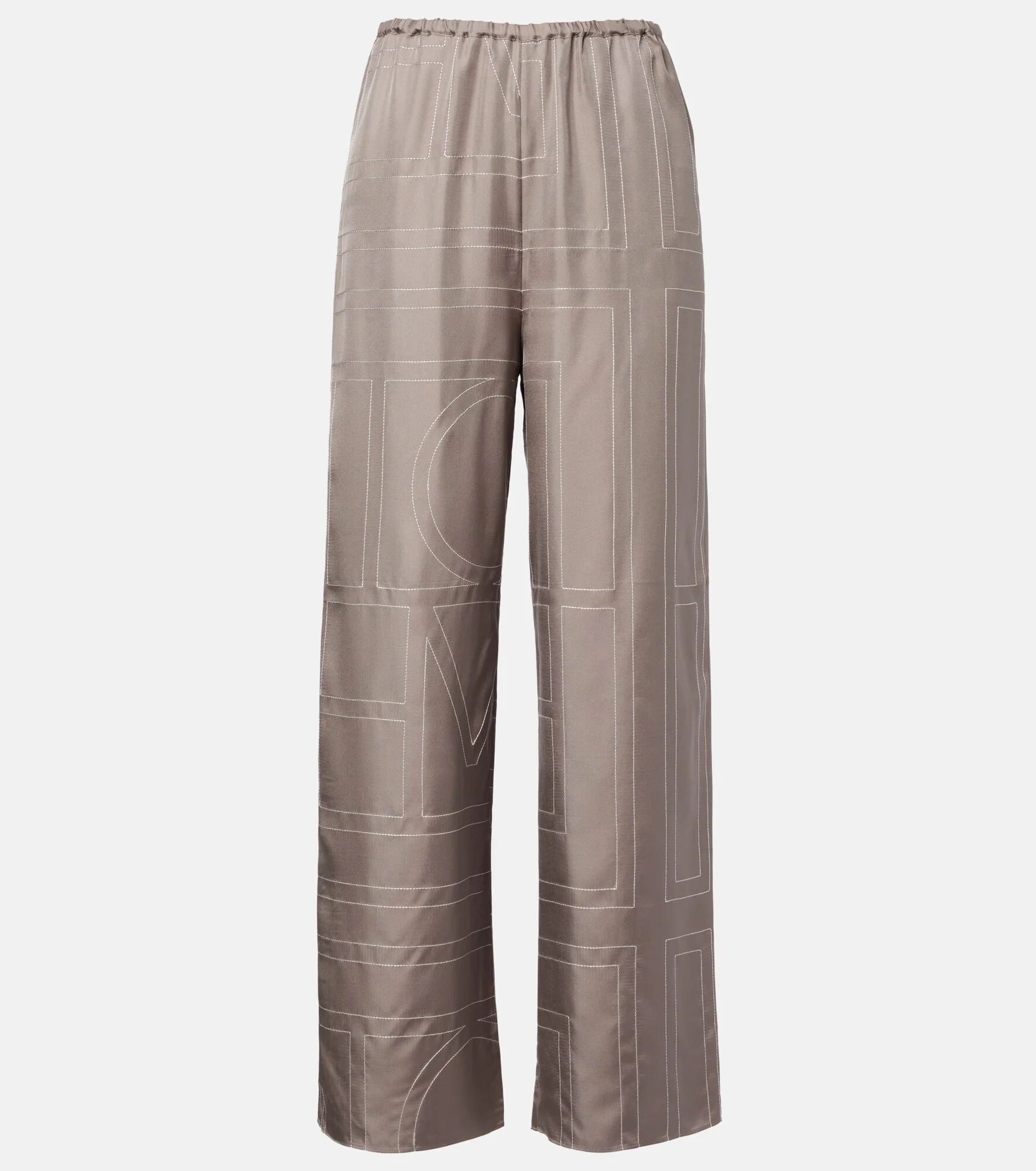 Logo silk twill pajama pants - 1