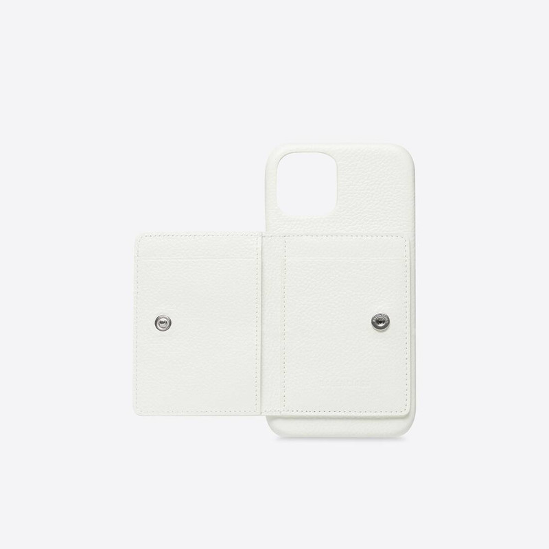 BALENCIAGA Men's Cash Phone Case  in White outlook