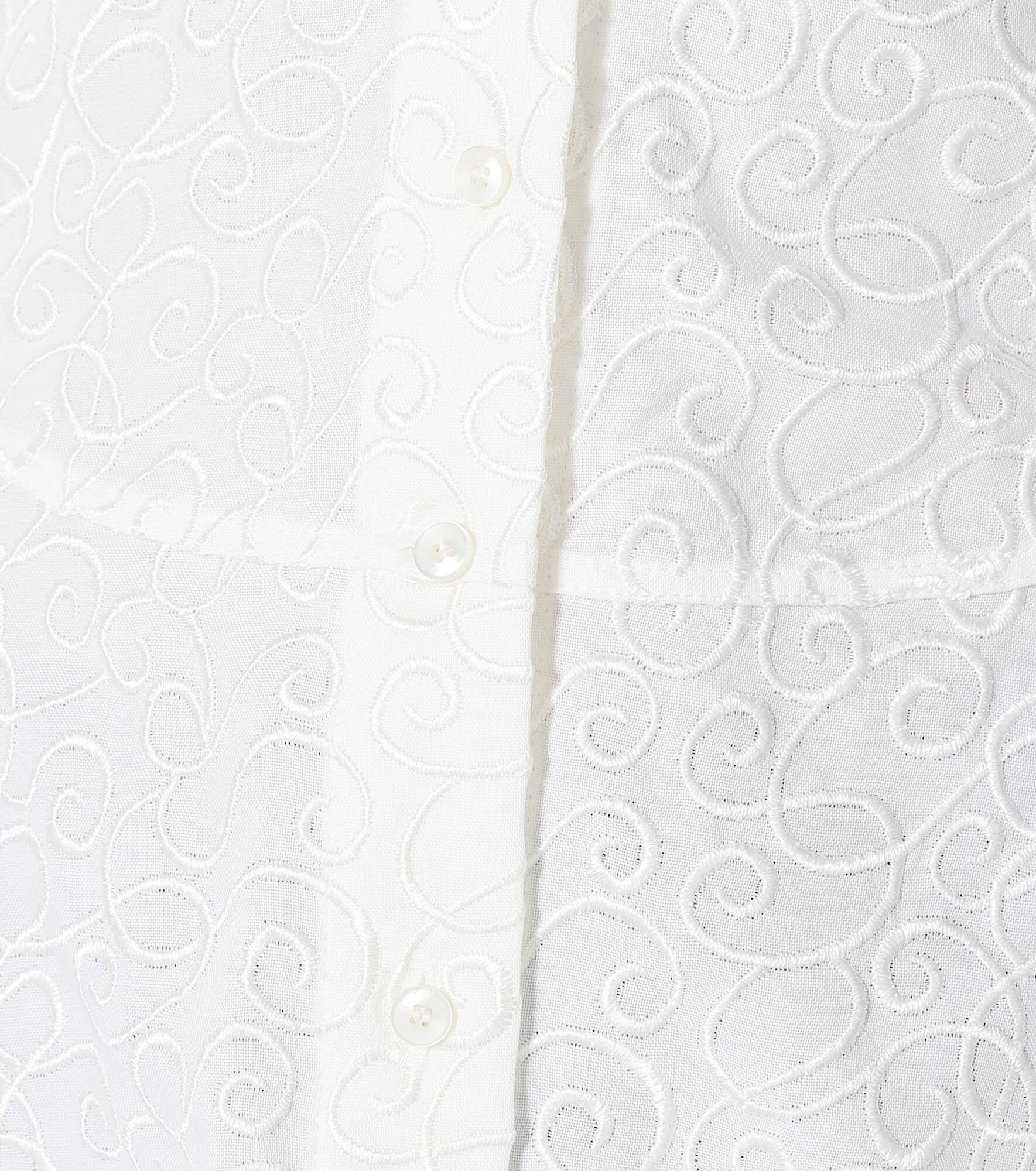 Embroidered wool-mousseline shirt - 4