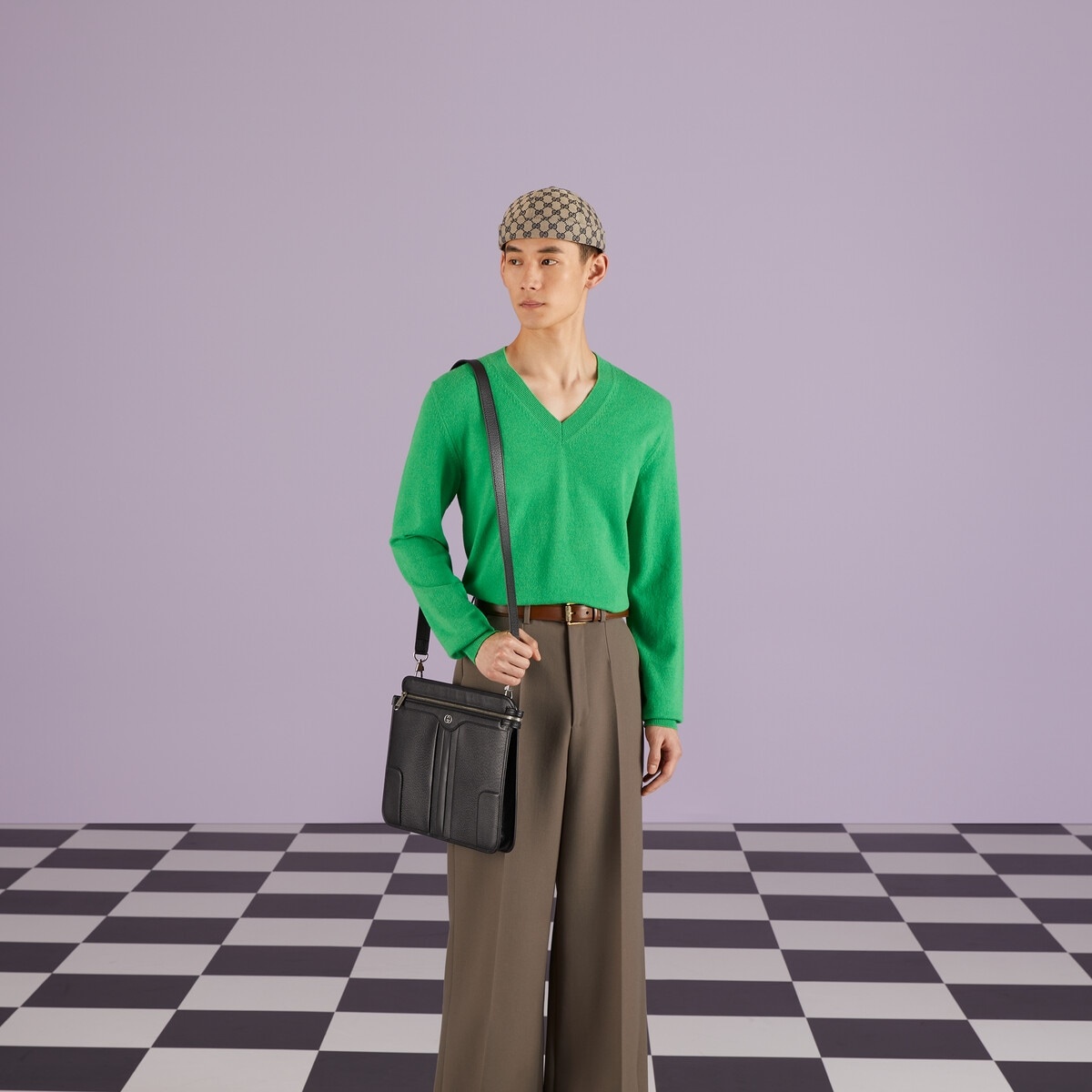 Messenger bag with Interlocking G - 3