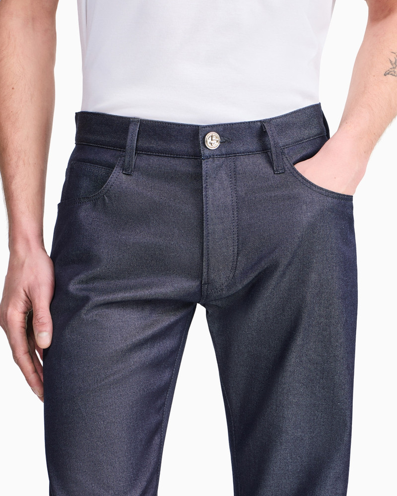 STRETCH COTTON DENIM TWILL JEANS 5
