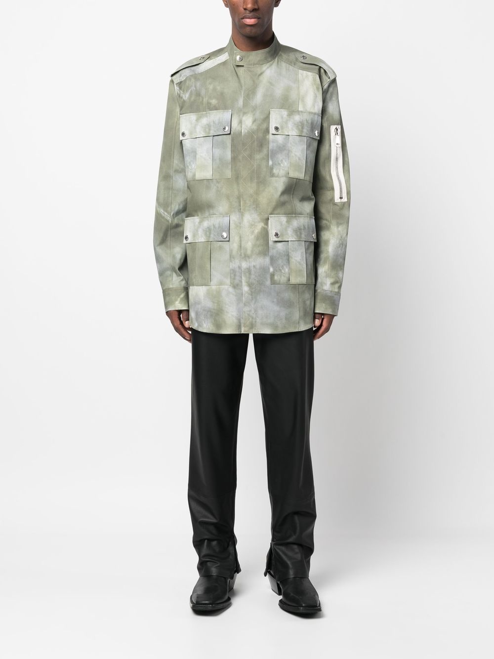 faded-effect military jacket - 2