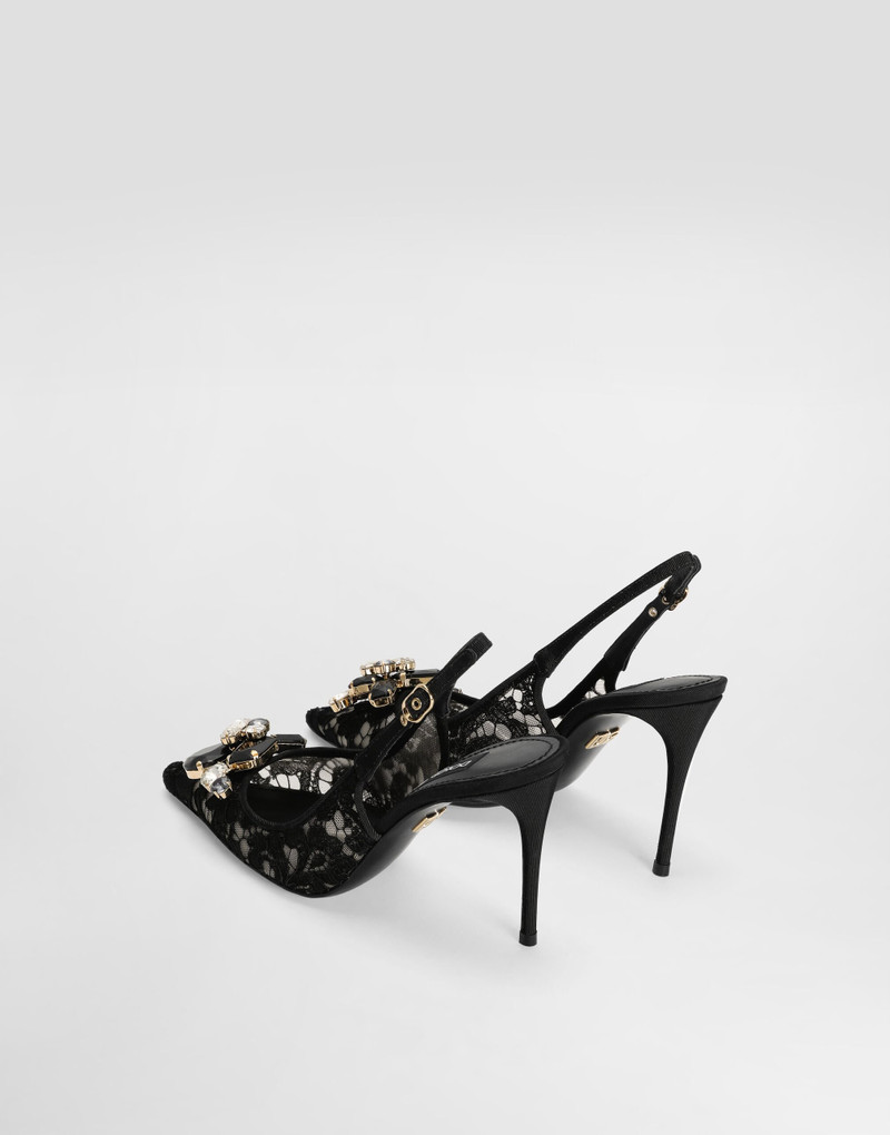 Dolce & Gabbana Rainbow lace slingbacks in lurex lace outlook