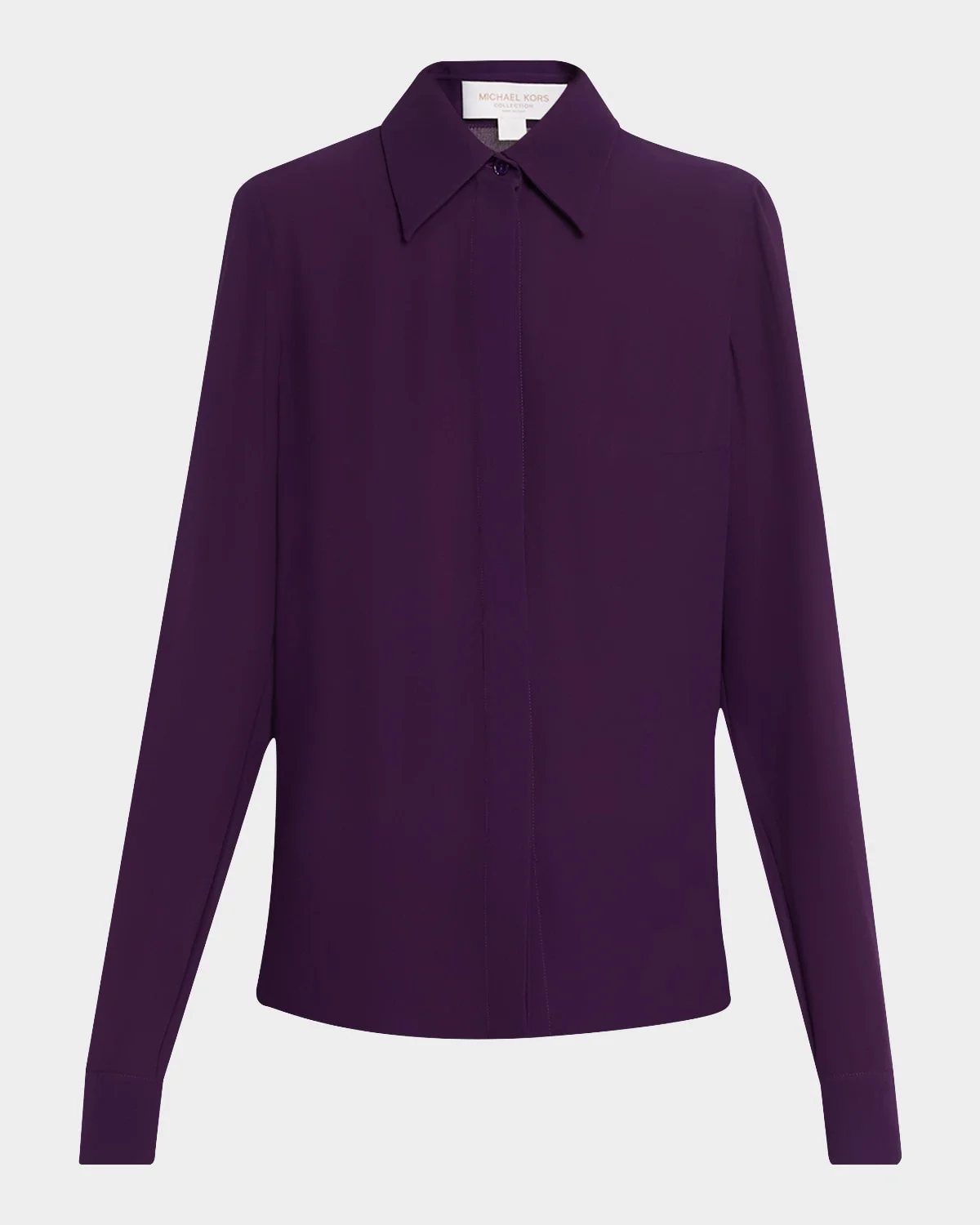 Hansen Silk Crepe de Chine Button-Down Shirt - 1