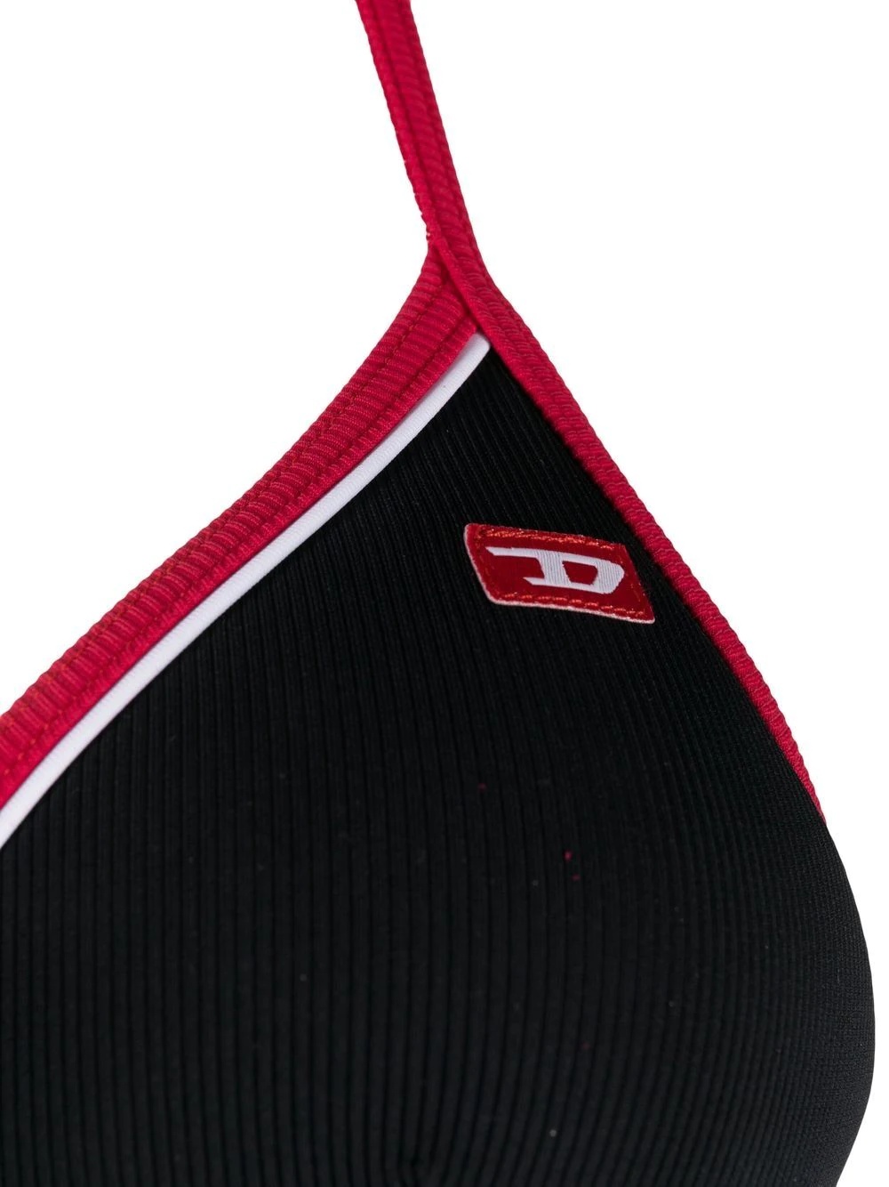 logo-patch halterneck bikini top - 3