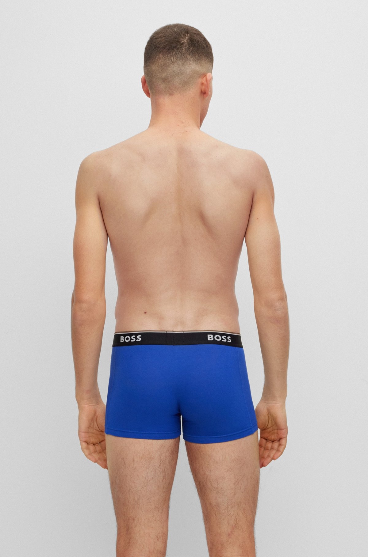 THREE-PACK OF STRETCH-COTTON TRUNKS WITH LOGO WAISTBANDS - 3