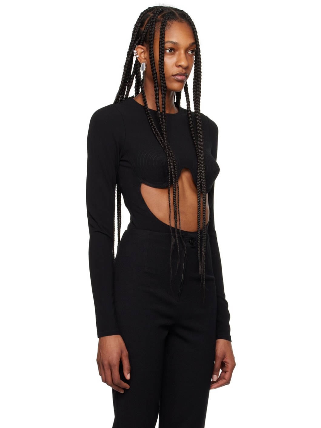 Black Cone Bra Bodysuit - 2