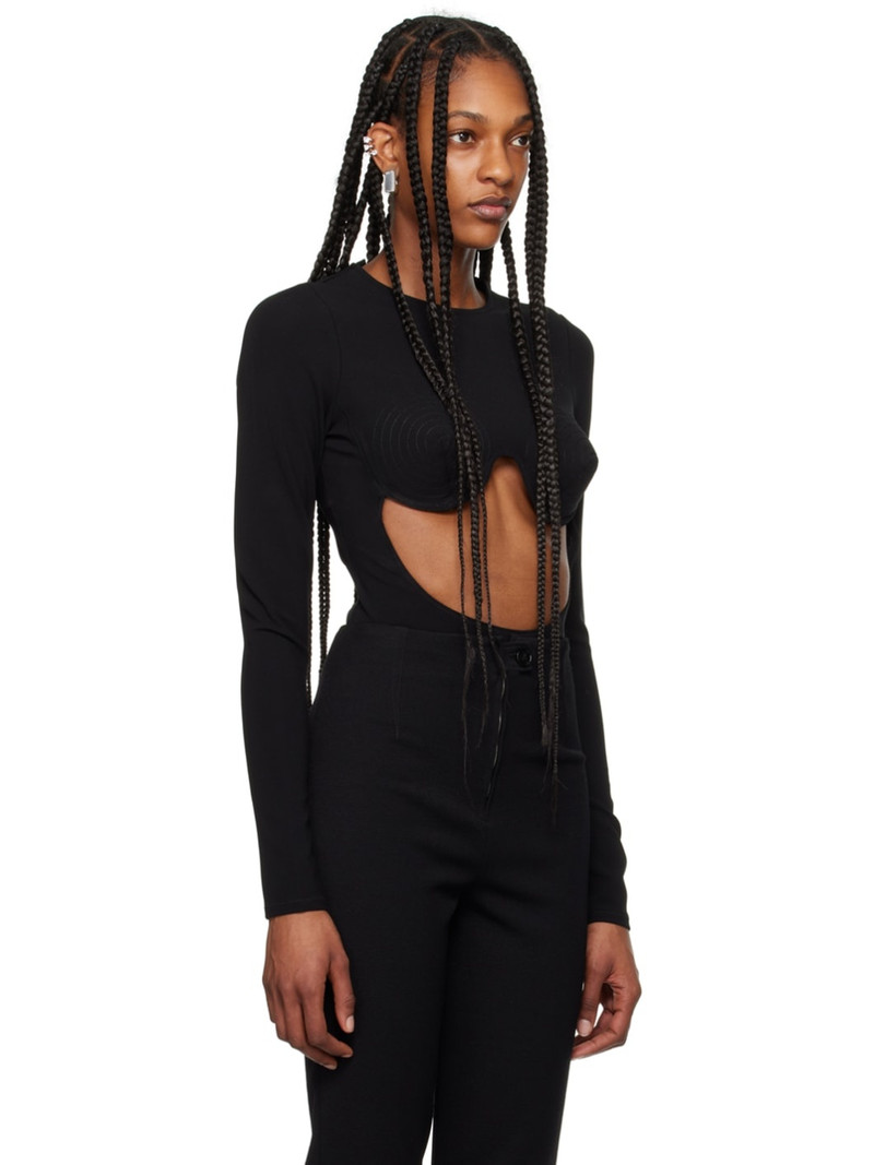 Black Cone Bra Bodysuit 2