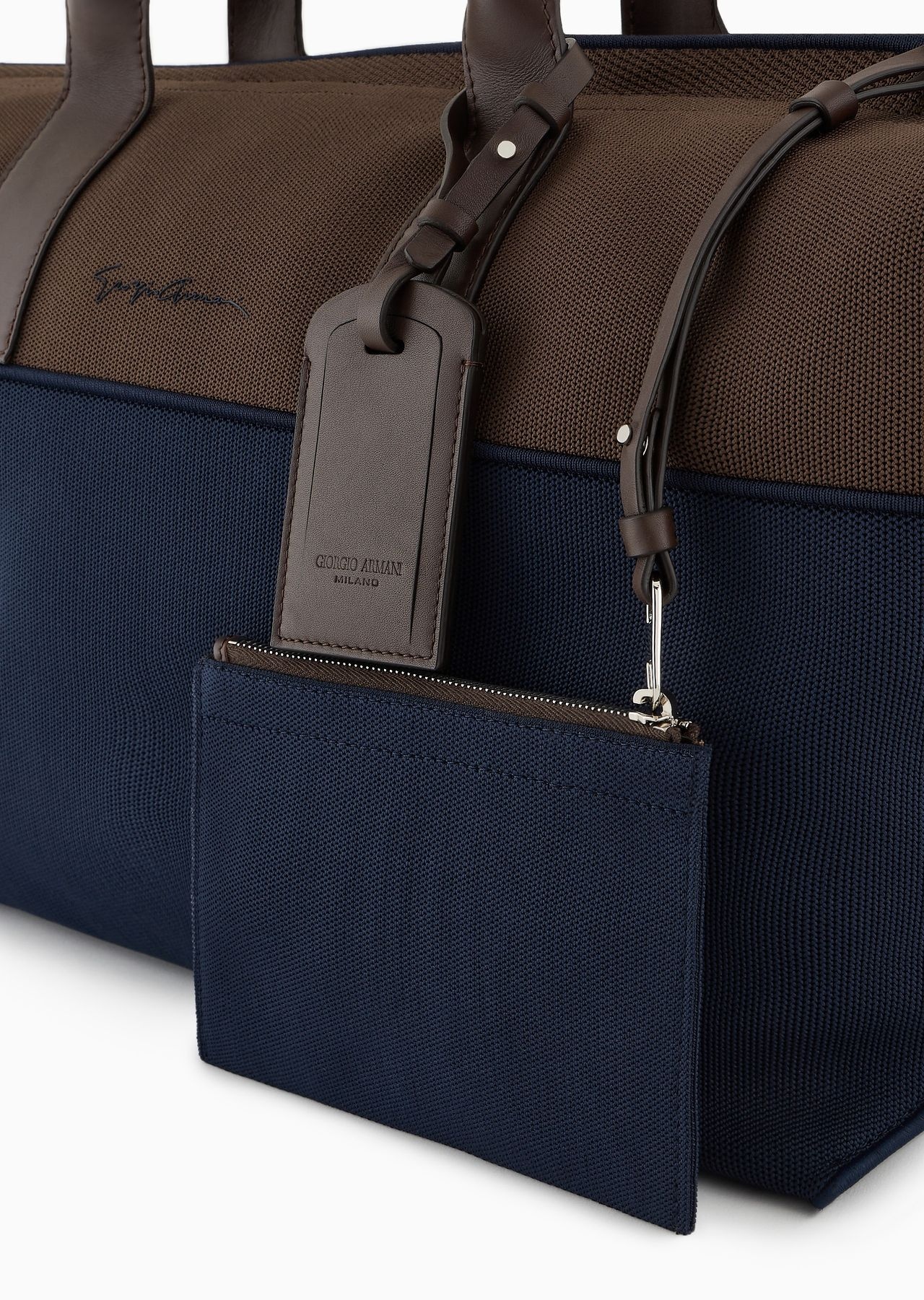 Small duffel bag in a tricot knit and leather - 6