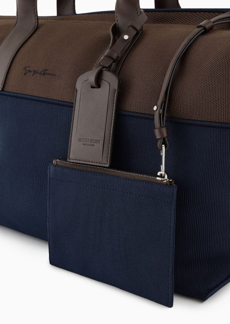 Small duffel bag in a tricot knit and leather 6